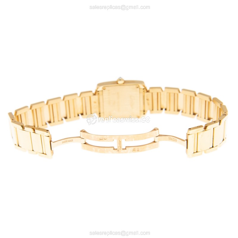 Cartier WE1001R8 TANK Quartz 18kt Gold & Diamond