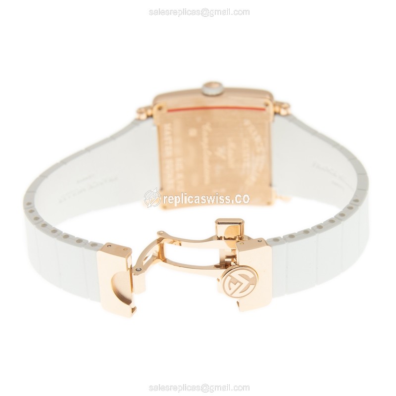 Franck Muller 6002 M QZ REL R PLY (5N)-WT STRAP MASTER SQUARE Quartz 18kt Rose Gold
