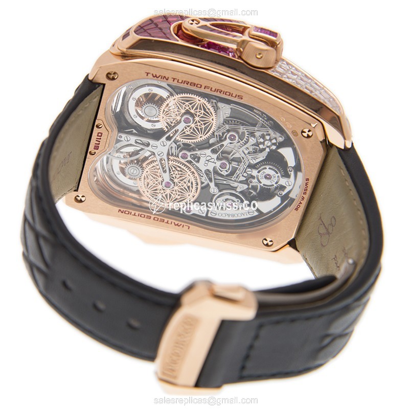Jacob & Co TT800.40.BR.AA.AWA4S TWIN TURBO Manual Wind 18kt Rose Gold & Diamonds