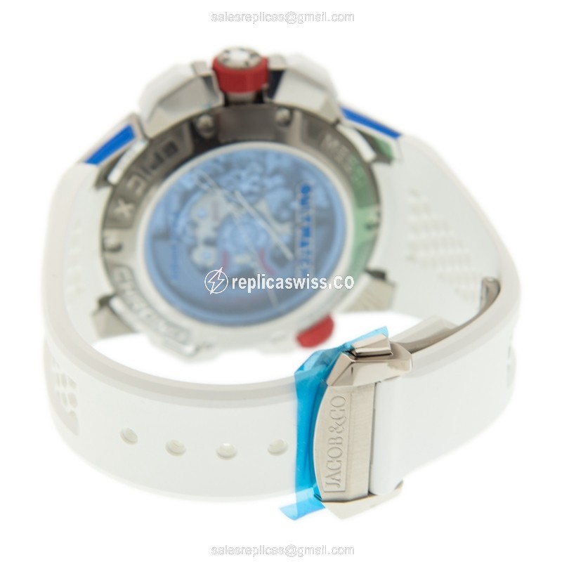 Jacob & Co EC423.32.BB.UA.AHB4S EPIC X CHRONO Automatic 18kt White Gold & Sapphire