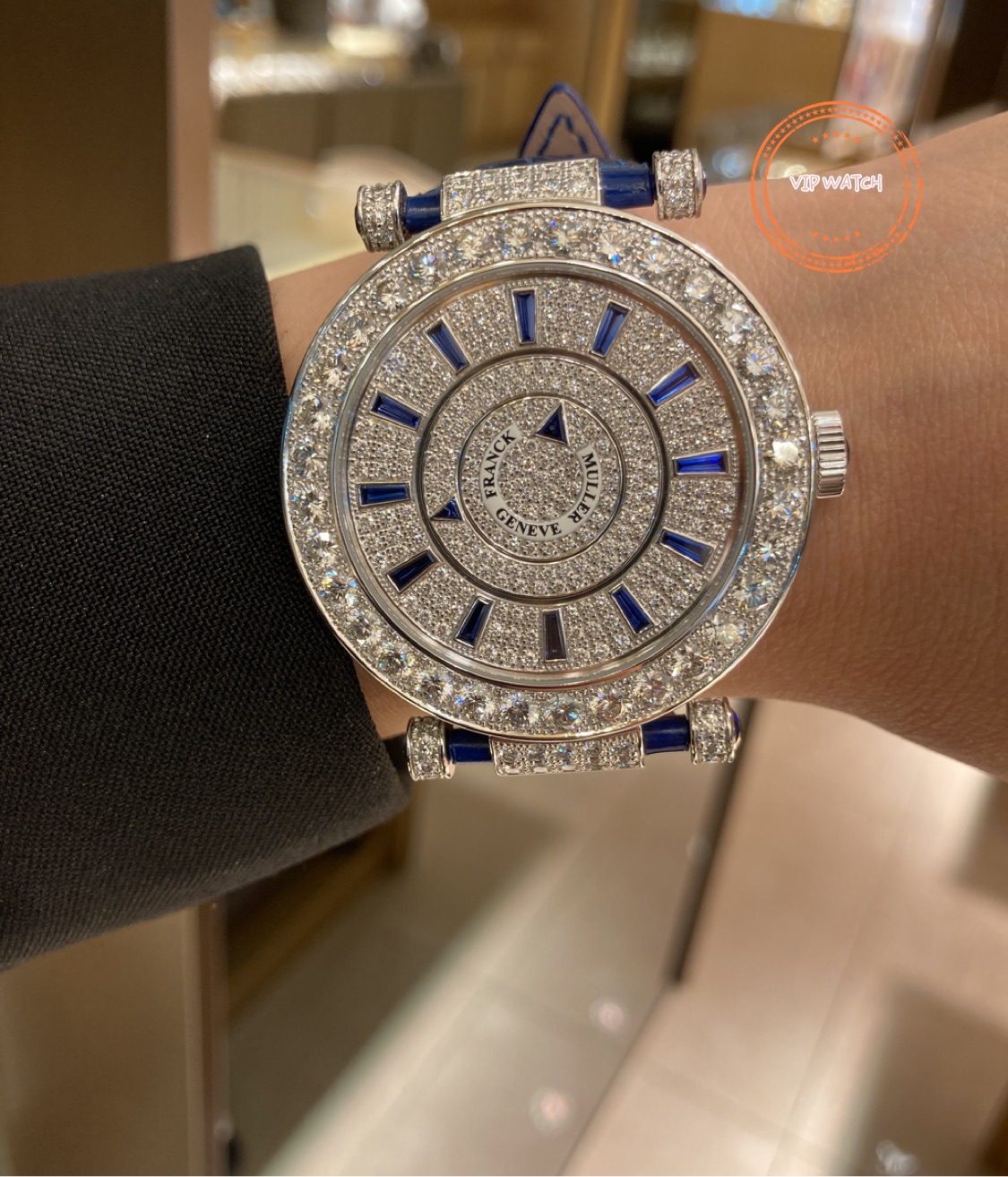 Franck Muller DM 42 D 1R CD (OG) - BLUE DOUBLE MYSTERY Automatic 18kt White Gold & Diamond