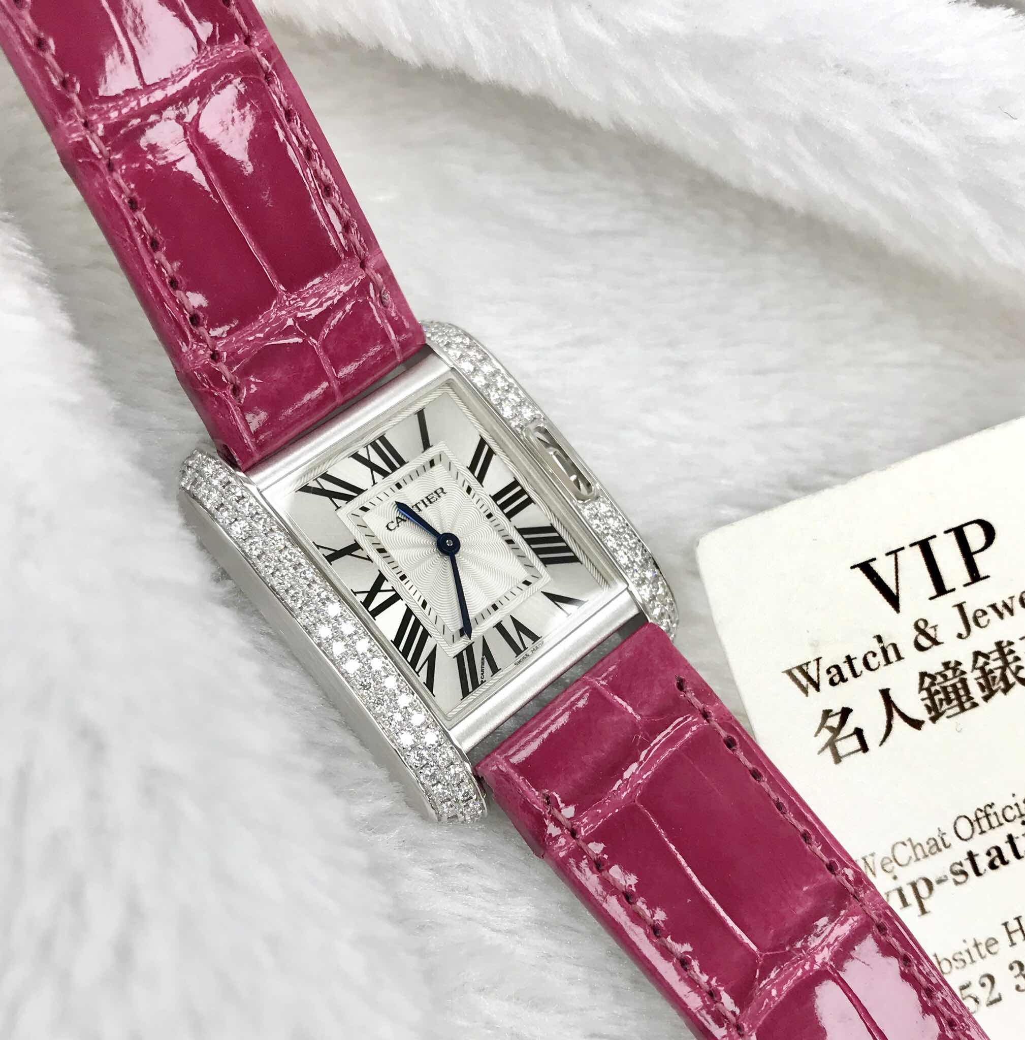 Cartier WT100030 TANK Quartz 18kt White Gold & Diamond
