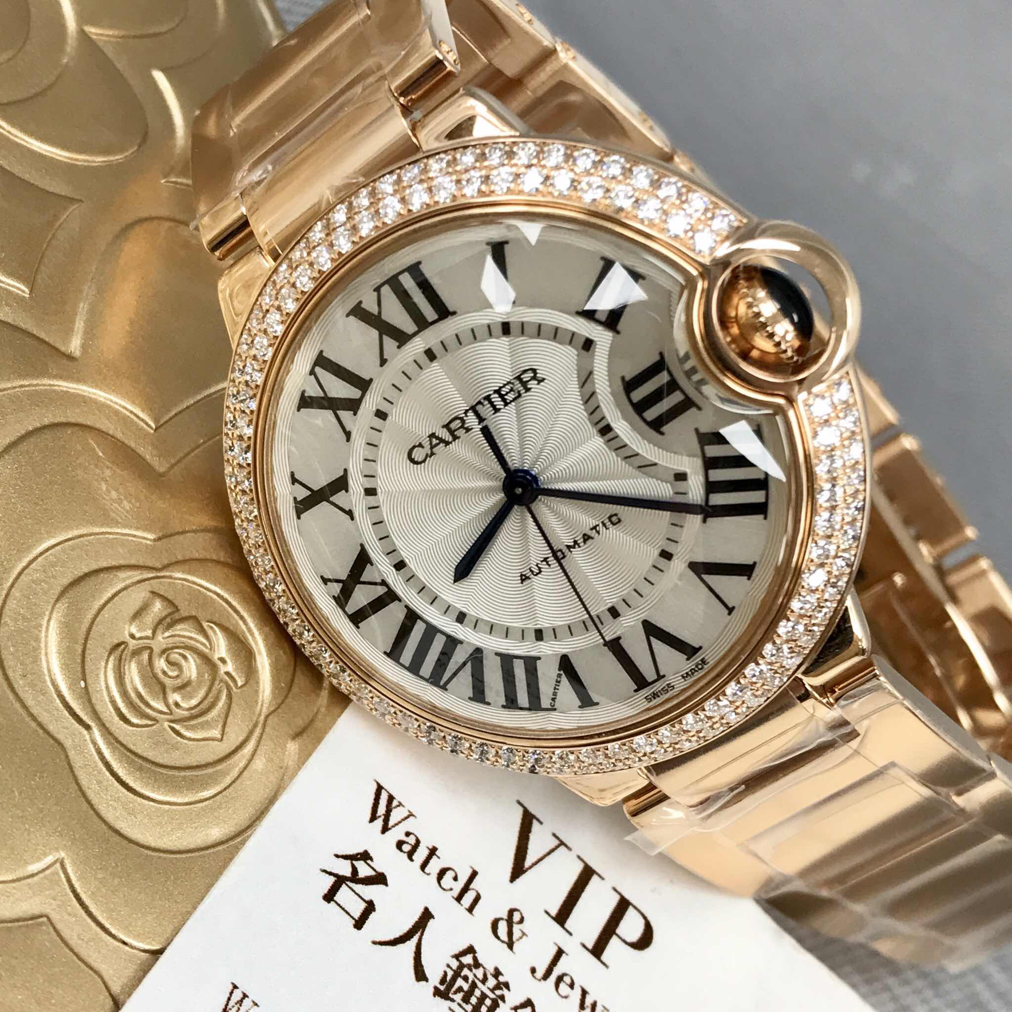 Cartier WJBB0005 BALLON BLEU Automatic 18kt Rose Gold & Diamonds