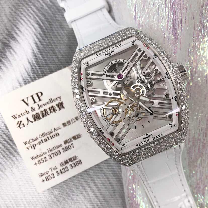 Franck Muller V 45 S6 SQT D (AC.BC) VANGUARD Manual Wind Stainless Steel & Diamonds