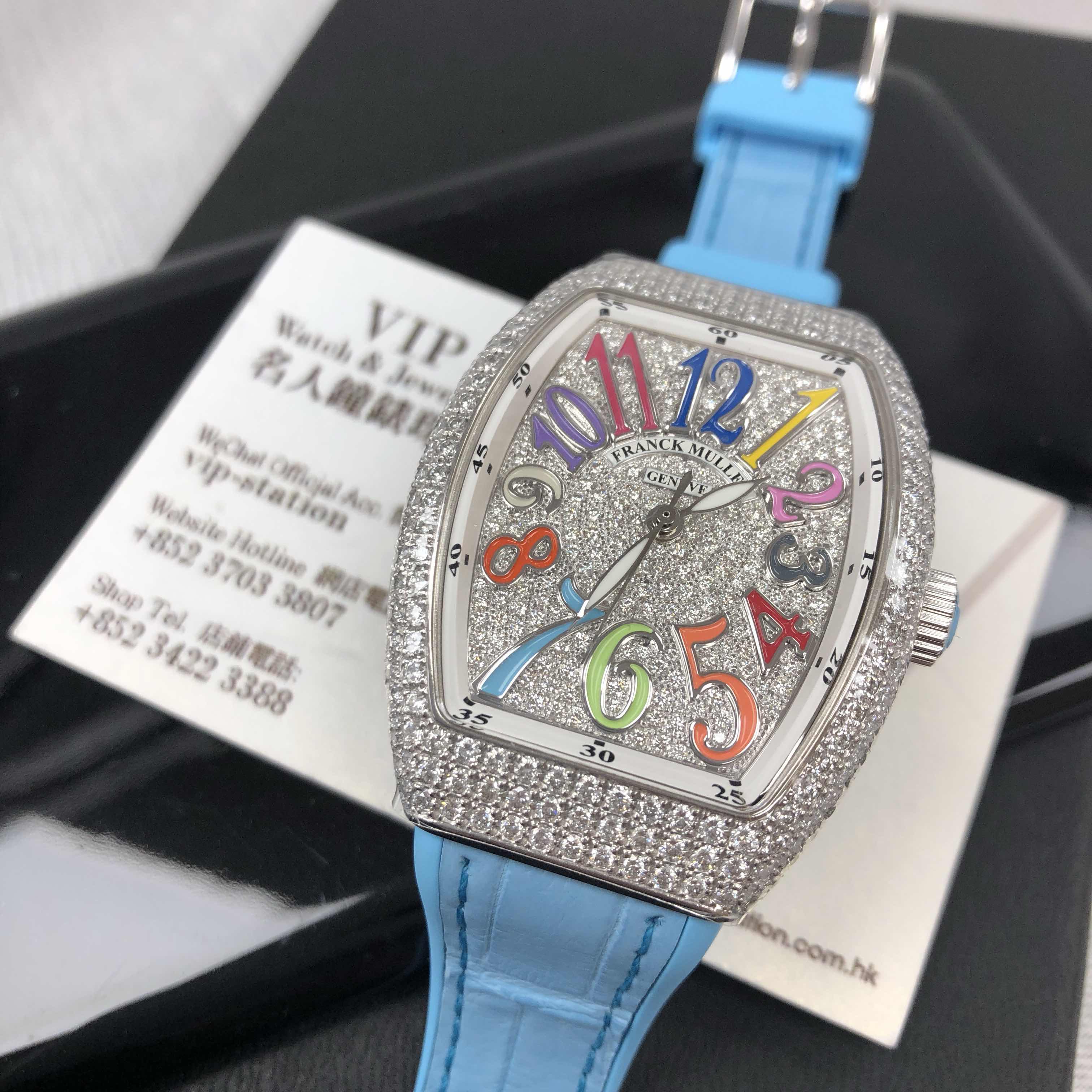 Franck Muller V 35 SC AT FO D CD COL DRM (AC.BL) VANGUARD Automatic 18kt White Gold & Diamond