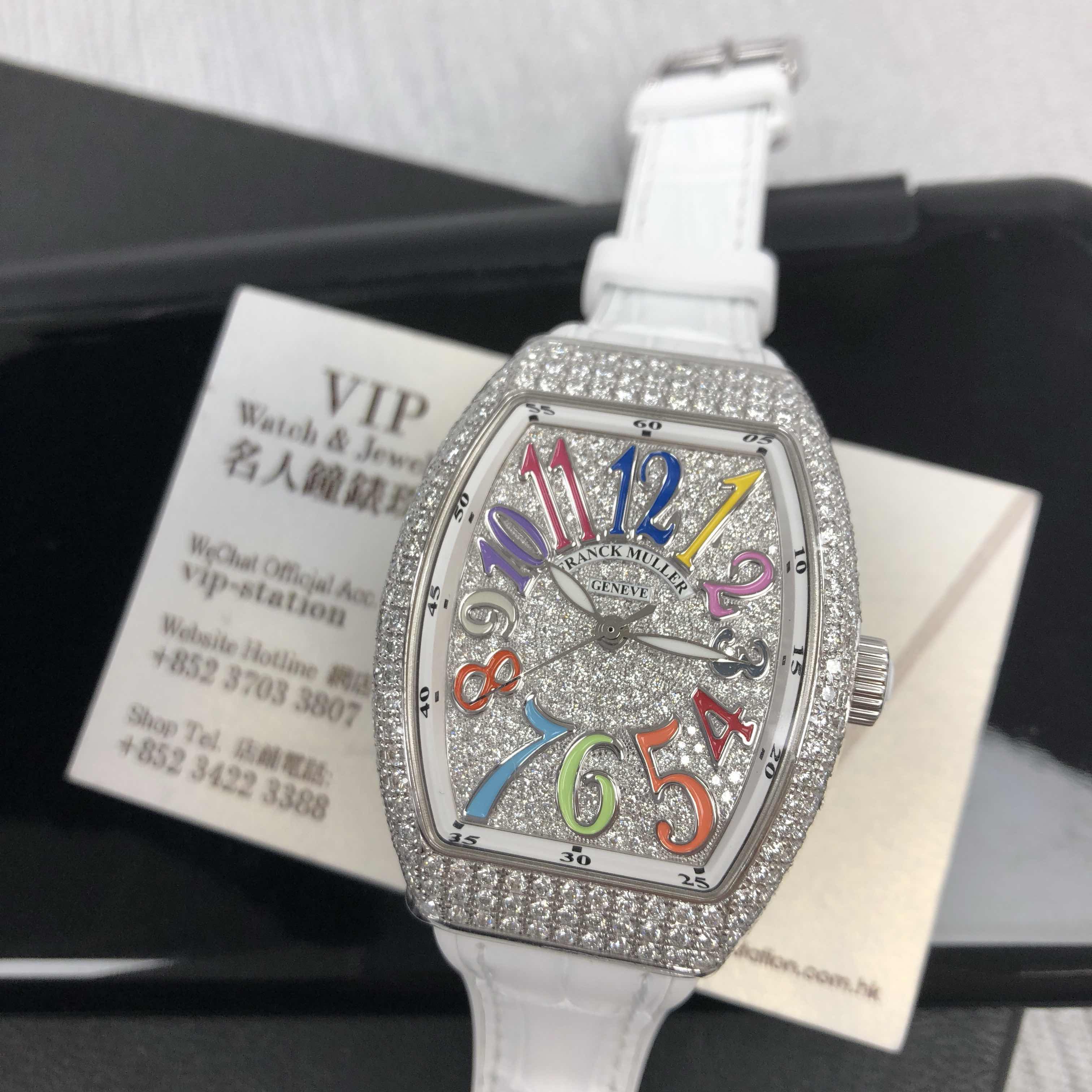 Franck Muller V 35 SC AT FO D CD COL DRM (AC.BC) VANGUARD Automatic 18kt White Gold & Diamond