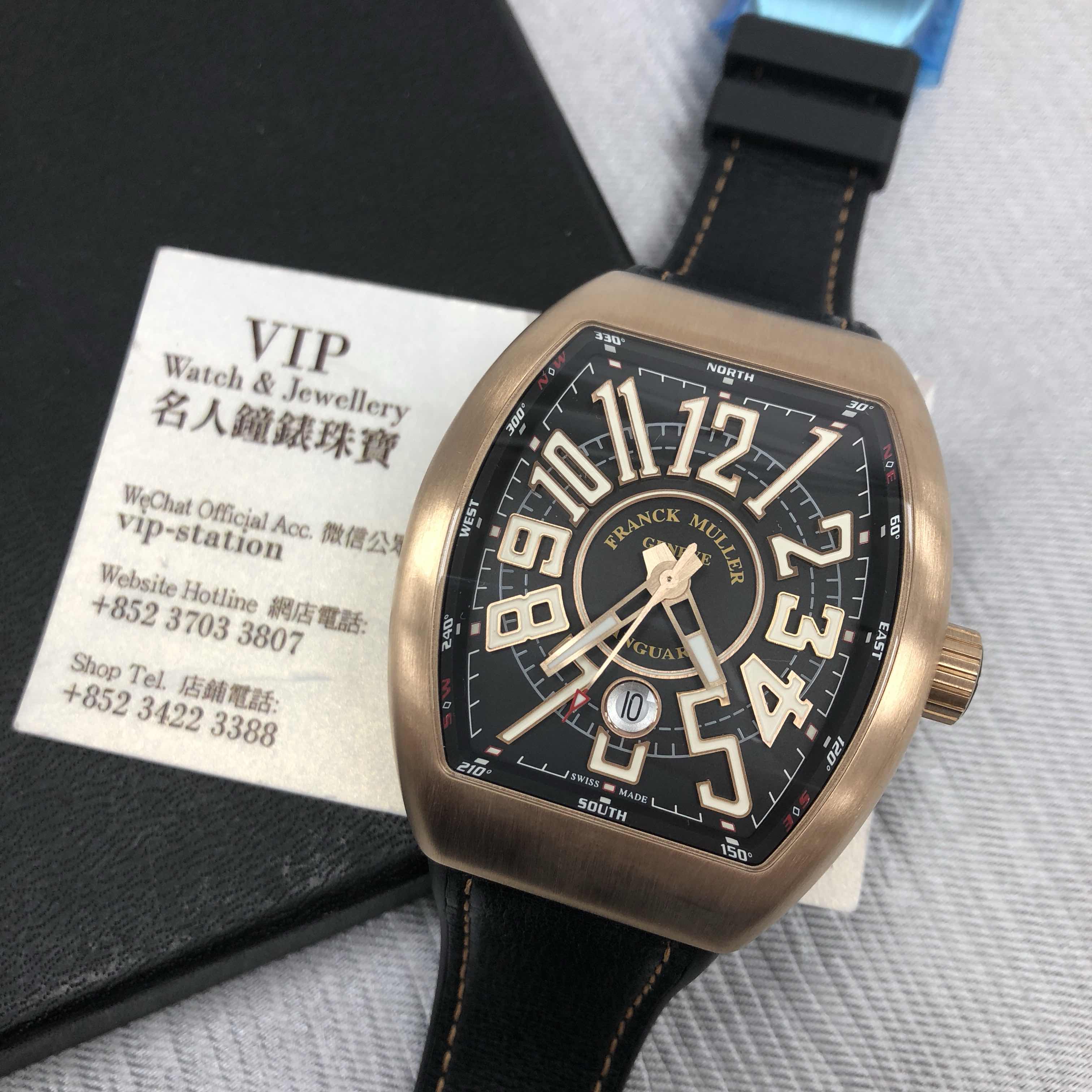 Franck Muller V 45 SC DT CIR (BZ.NR.BR) - BLACK VANGUARD Automatic 18kt Rose Gold & Steel