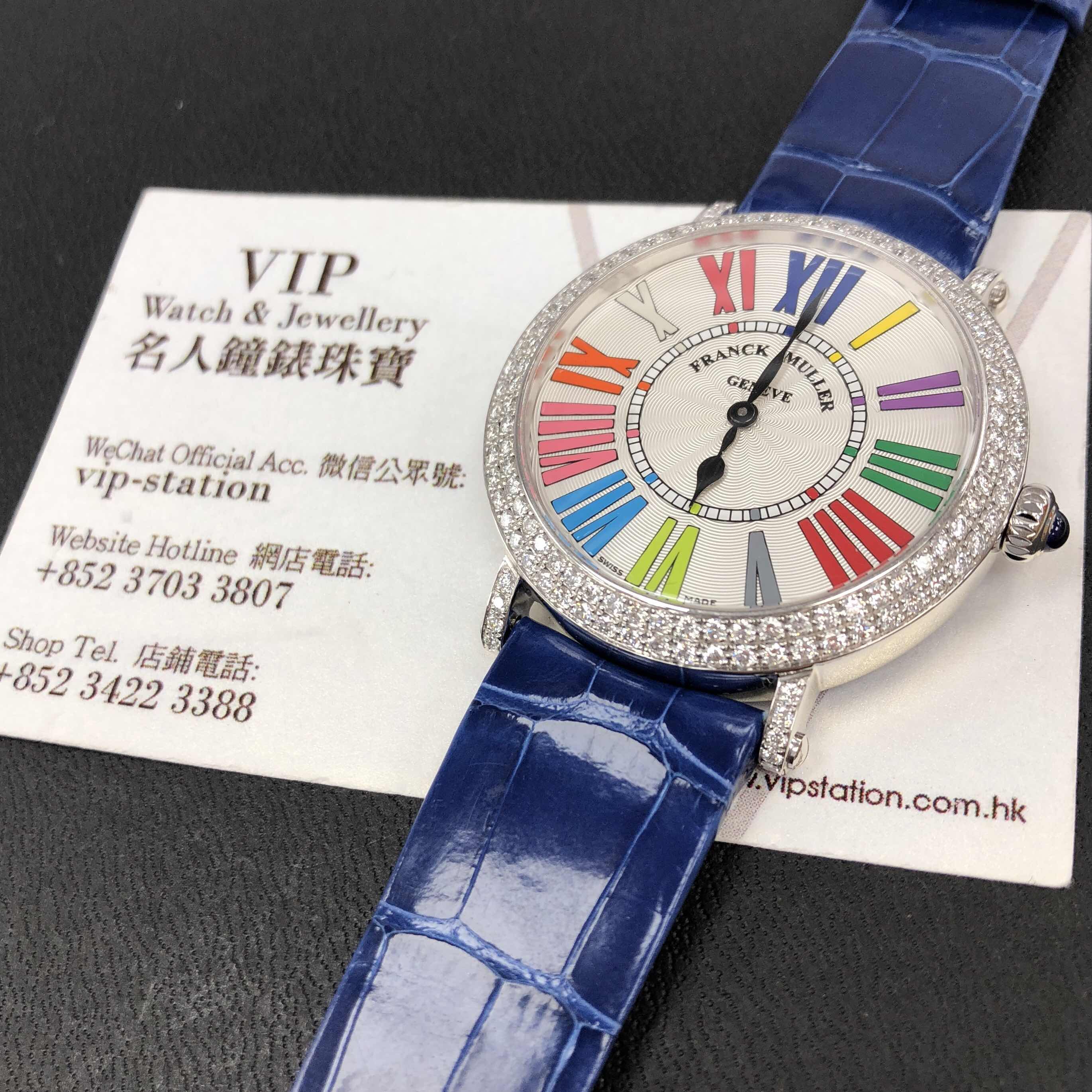 Franck Muller 8038 QZ COL DRM R D (OG) ROUND Quartz 18kt White Gold & Diamond