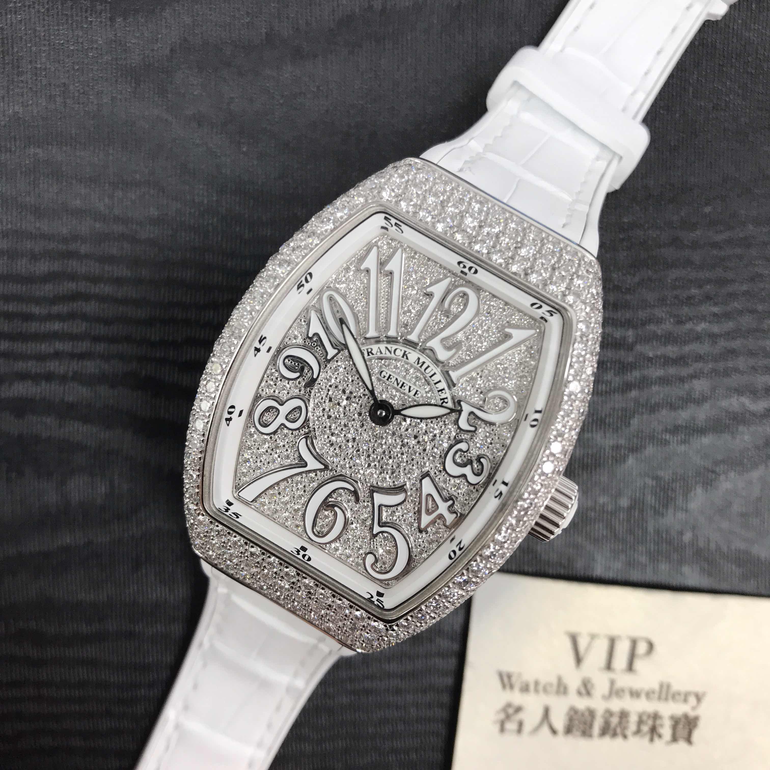 Franck Muller V 32 QZ D CD (OG.BC) VANGUARD Quartz 18kt White Gold & Diamond