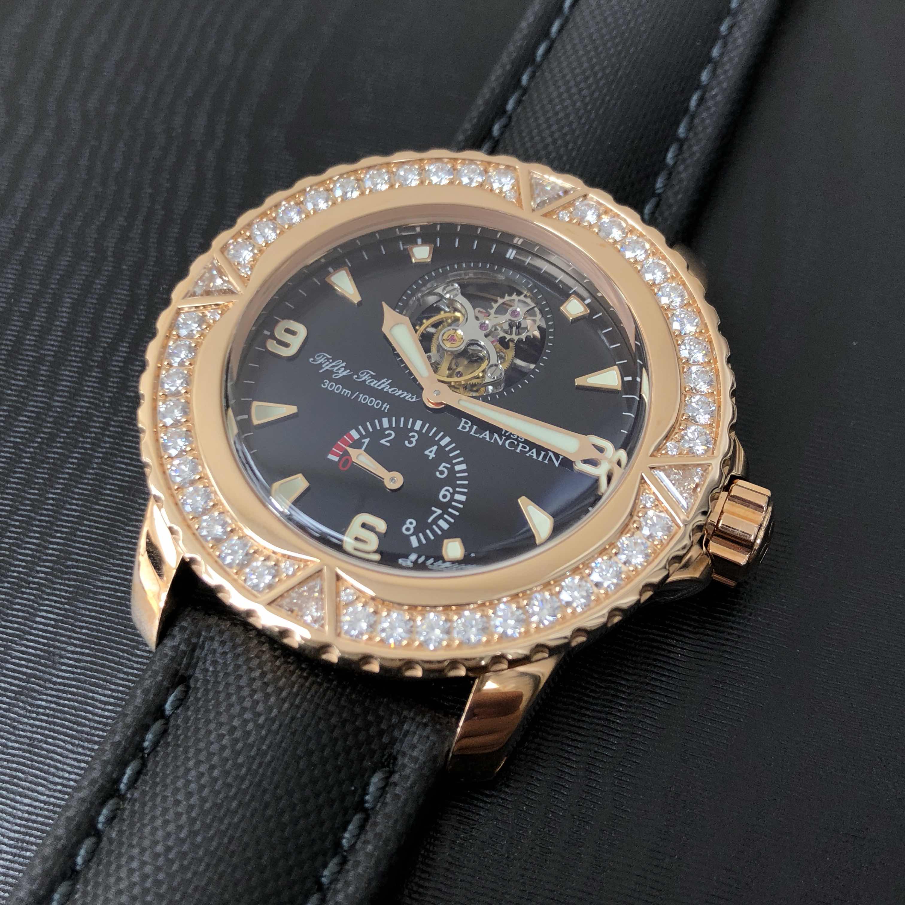 Blancpain 5025-9530-52A FIFTY FATHOMS Automatic 18kt Rose Gold & Diamonds