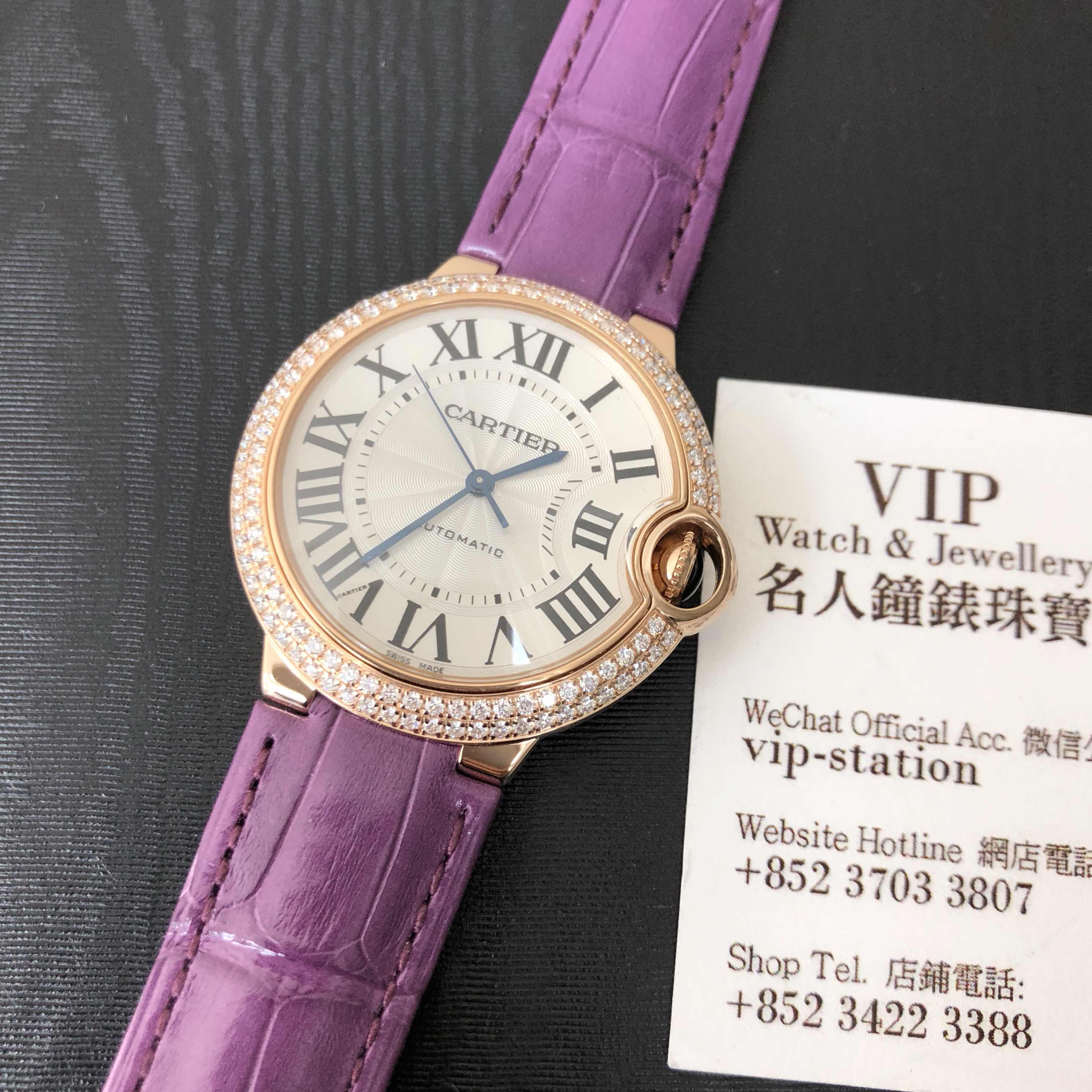 Cartier WJBB0009 BALLON BLEU Automatic 18kt Rose Gold & Diamonds