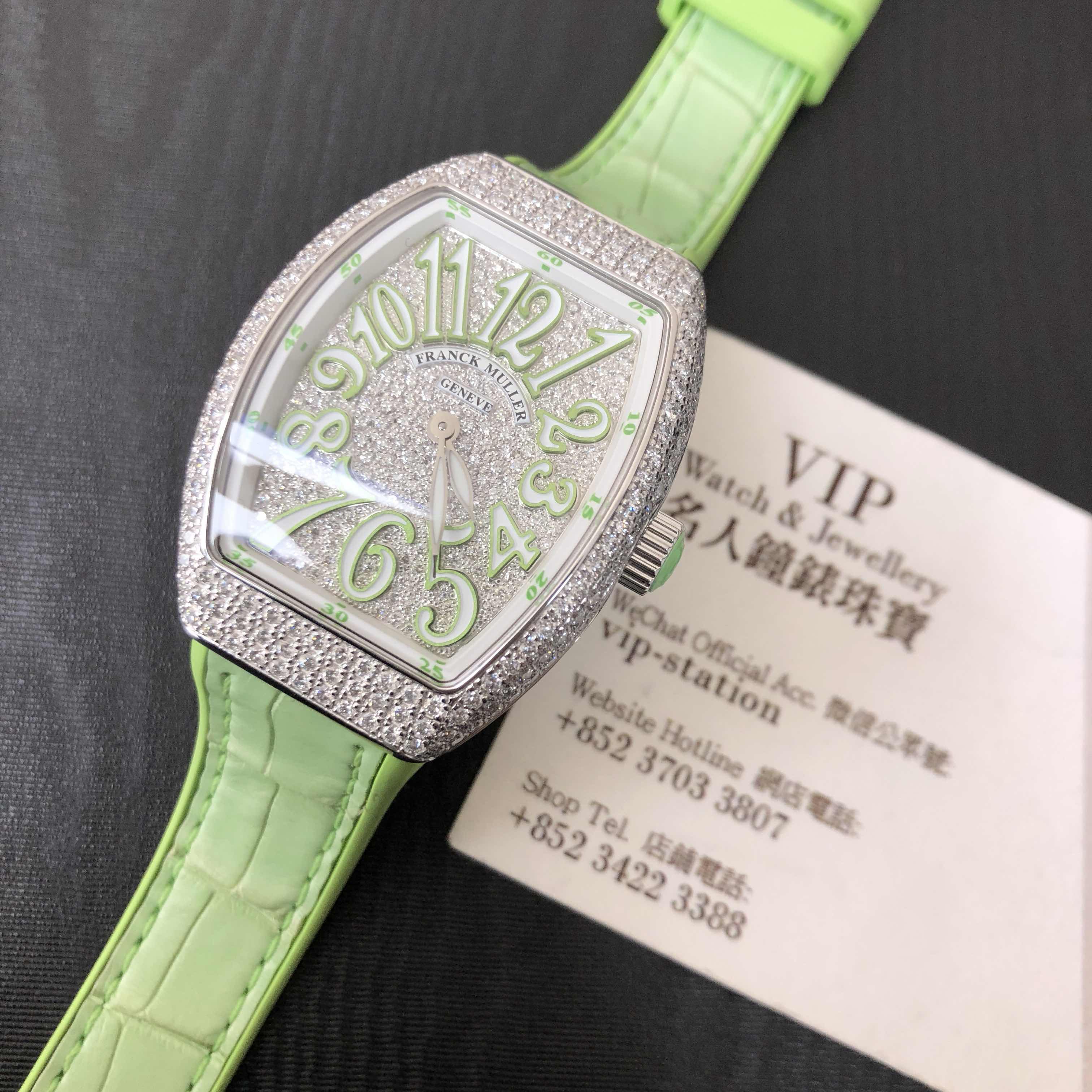 Franck Muller V 32 QZ D CD (AC.VE) VANGUARD Quartz Stainless Steel & Diamonds