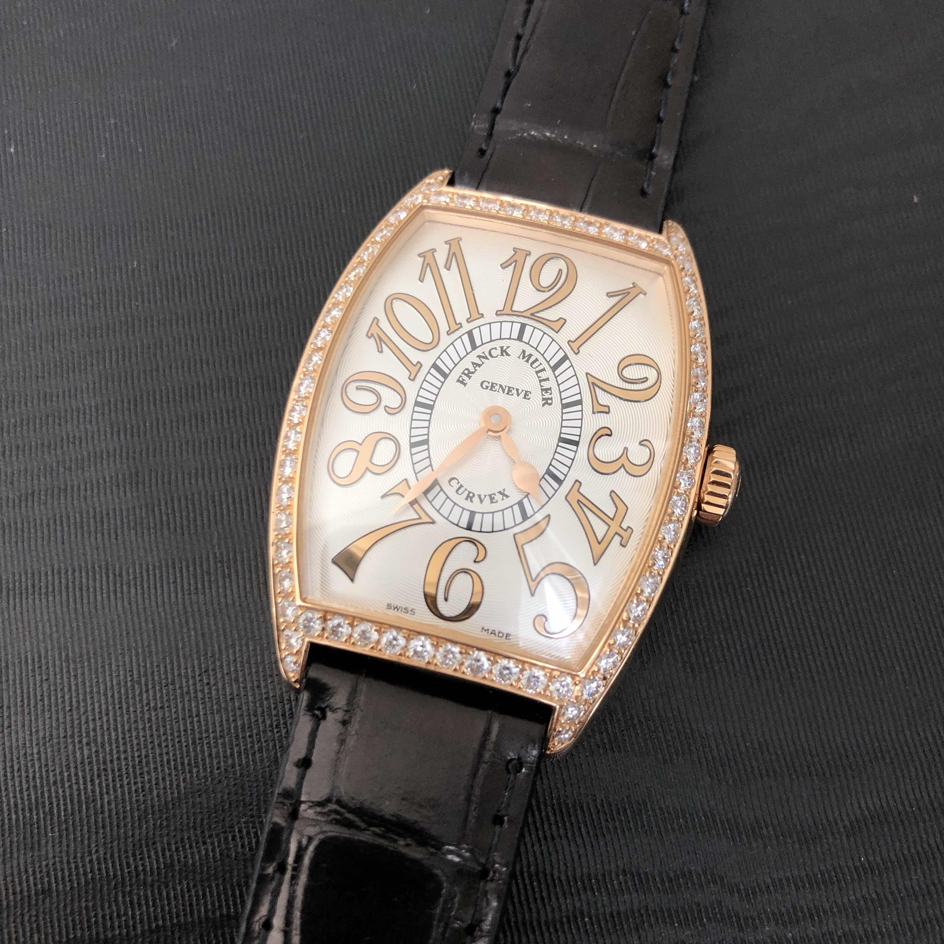 Franck Muller 2852 QZ REL D 1R (5N) - BLACK LONG ISLAND Quartz 18kt Rose Gold & Diamonds
