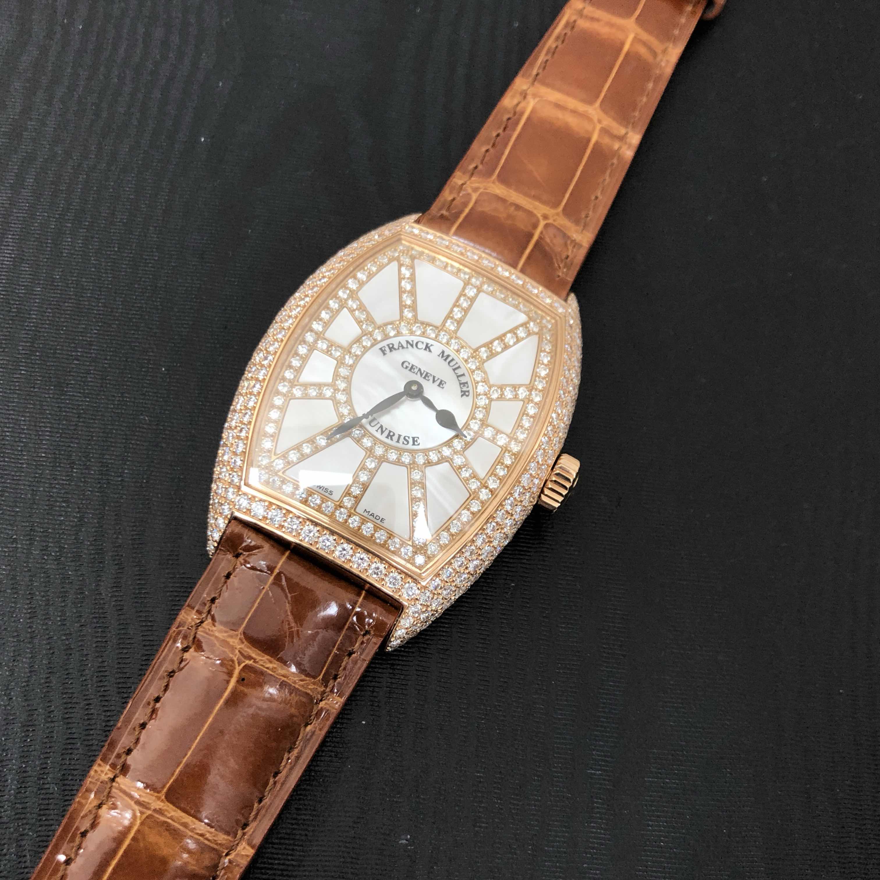 Franck Muller 7882 QZ SNR D CD (5N) CINTREE CURVEX Quartz 18kt Rose Gold & Diamonds