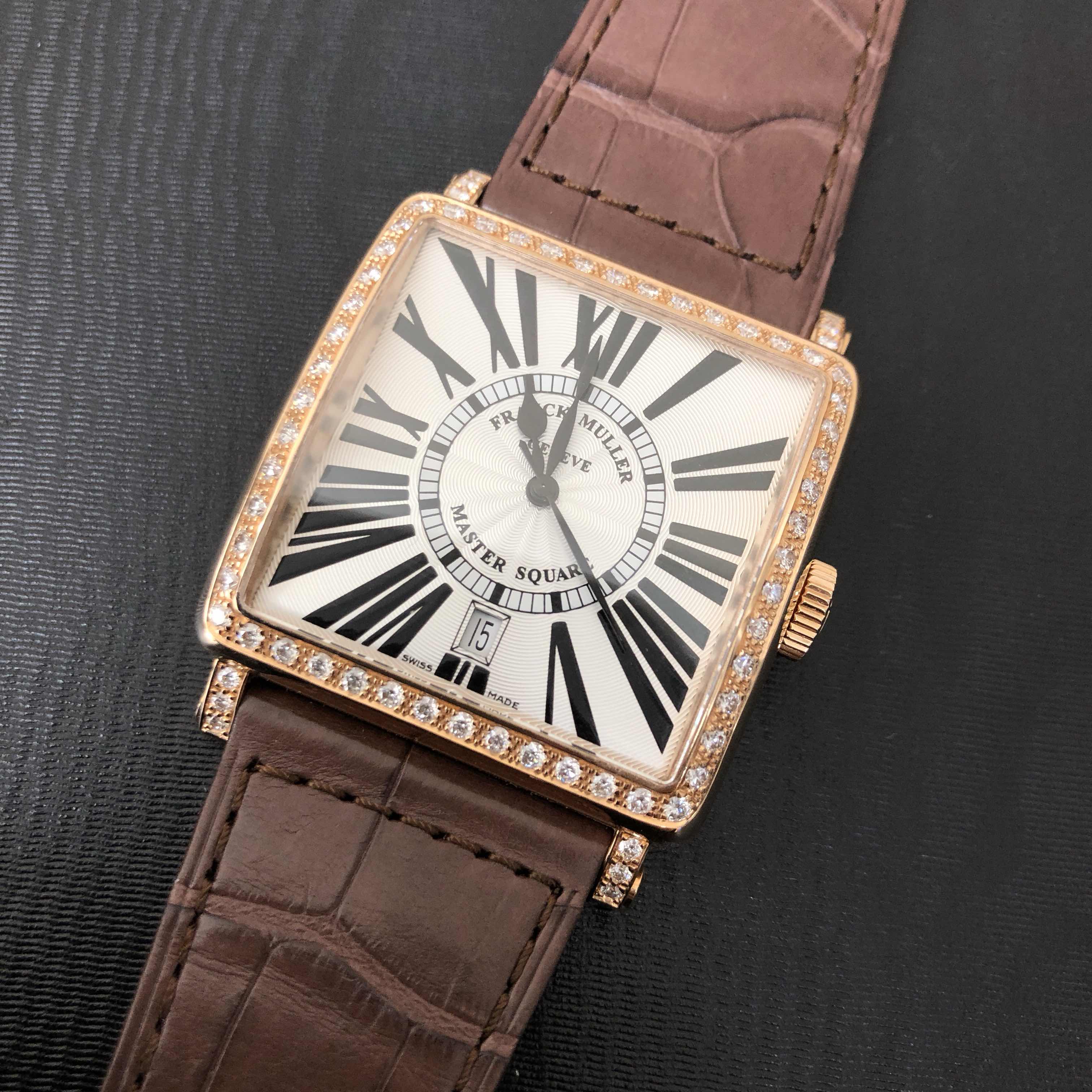 Franck Muller 6000 H SC DT R D 1R (5N) MASTER SQUARE Automatic 18kt Rose Gold & Diamonds