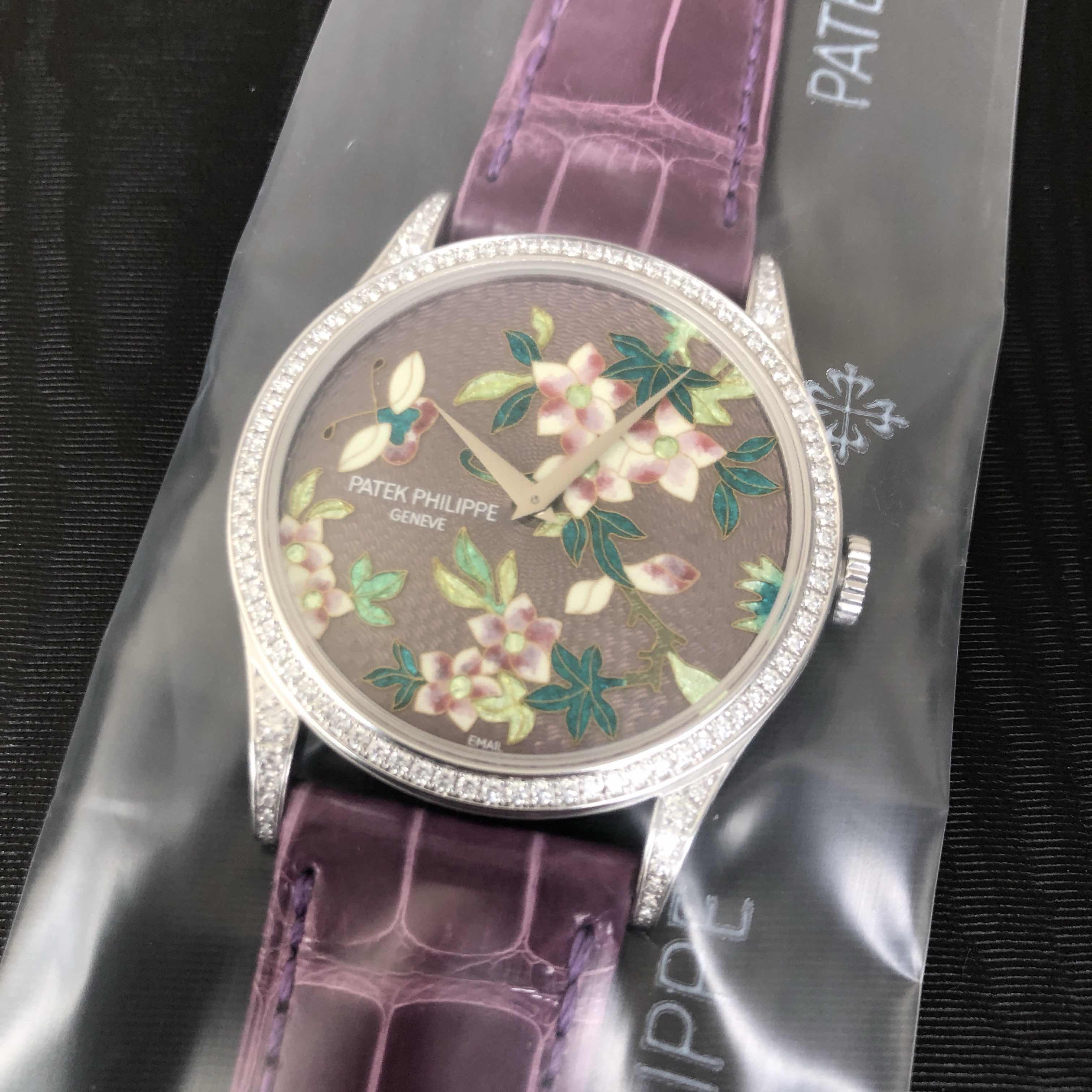 Patek Philippe 5077/100G-025 RARE HANDCRAFTS Automatic 18kt White Gold & Diamond
