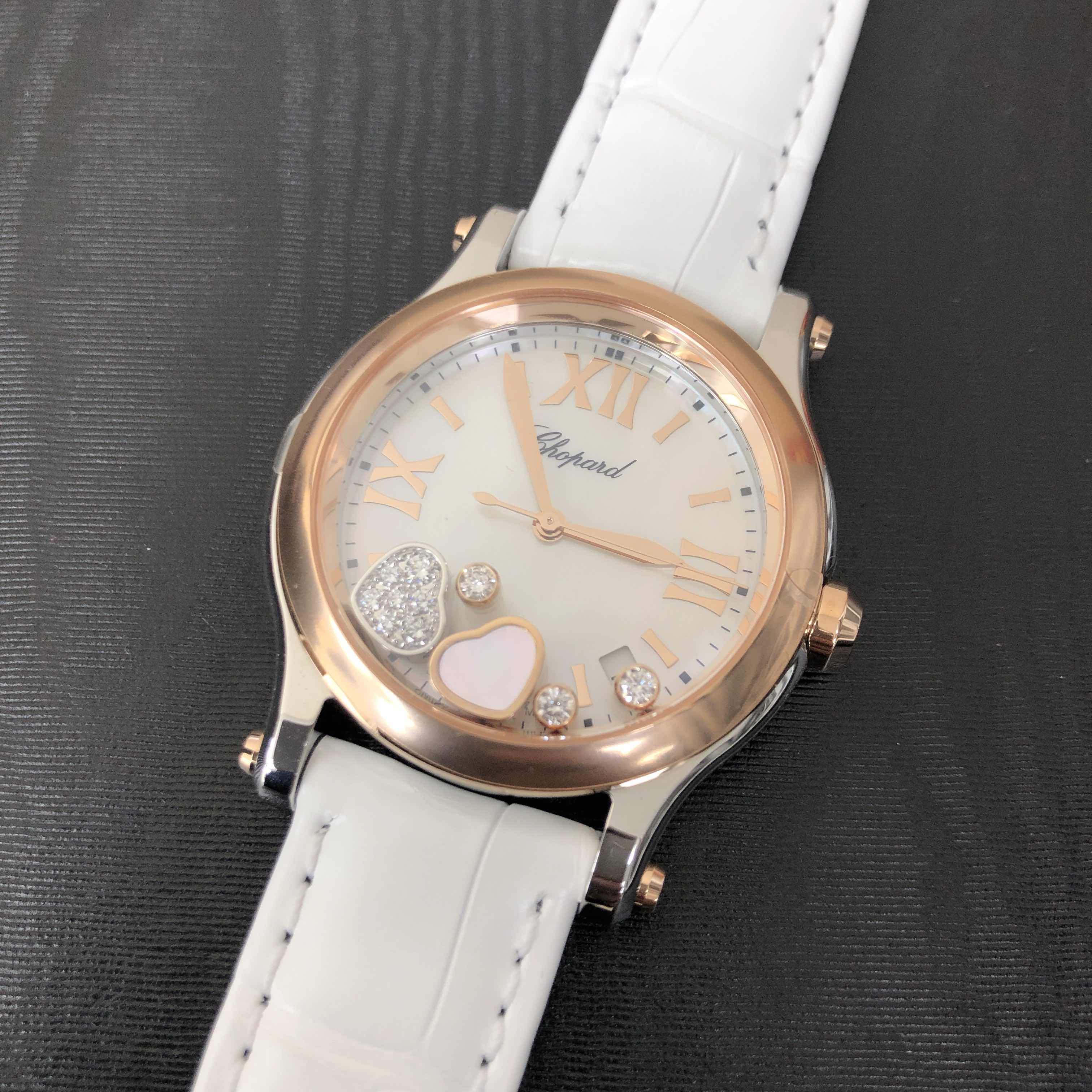 Chopard 278582-6009 HAPPY HEARTS Quartz 18kt Rose Gold & Steel