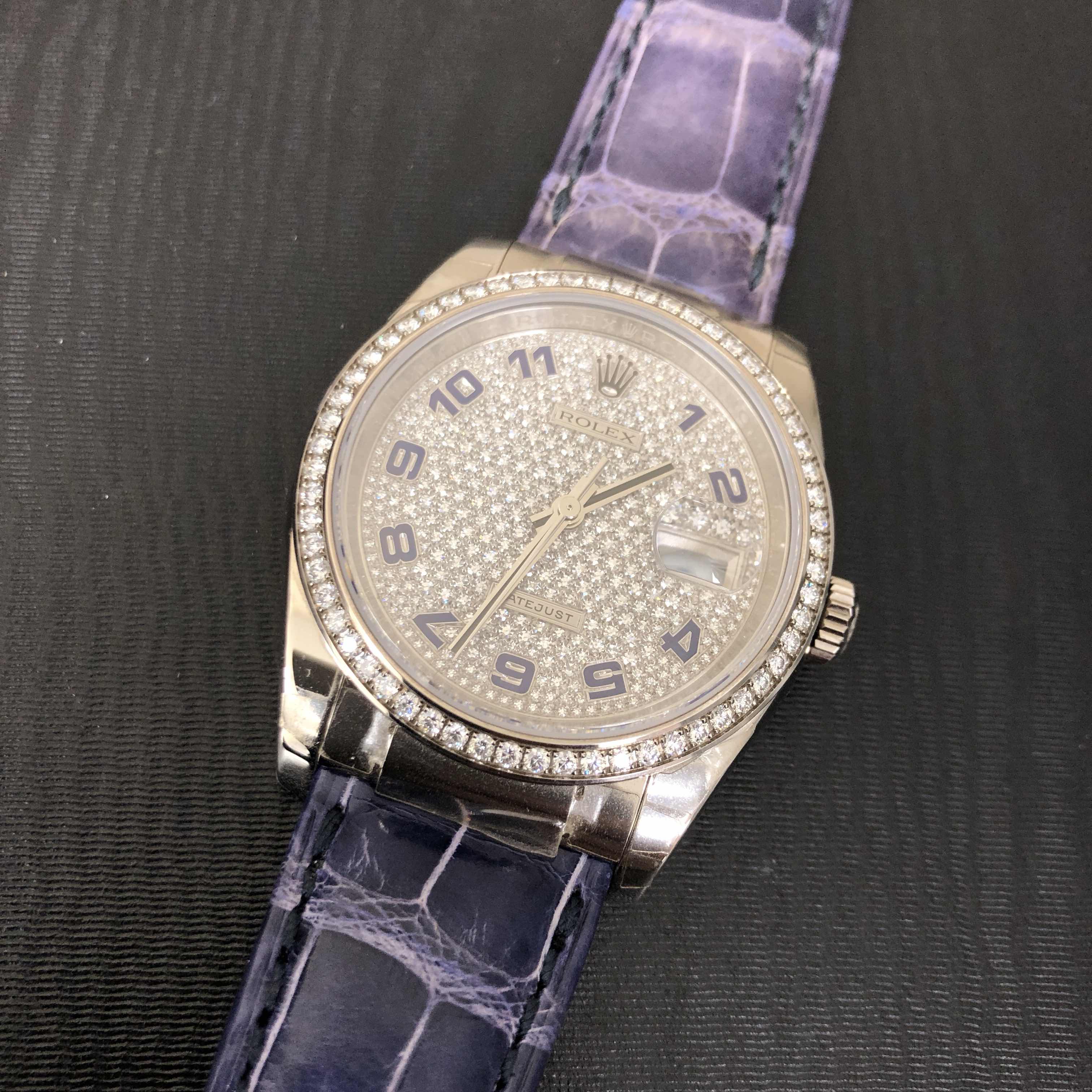 Rolex 116189 PURNAMELPAVEDAR LADY DATEJUST Automatic 18kt White Gold & Diamond & Steel