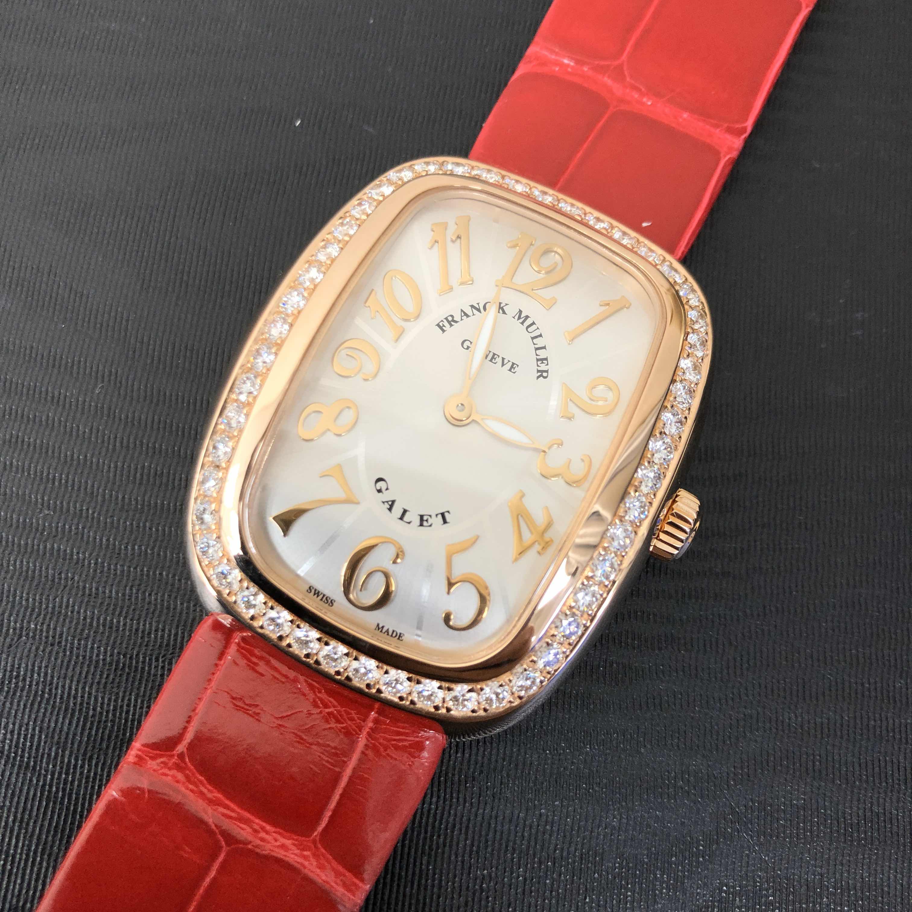 Franck Muller 3002 M QZ REL V D1 GL (5N) GALET Quartz 18kt Rose Gold & Diamonds