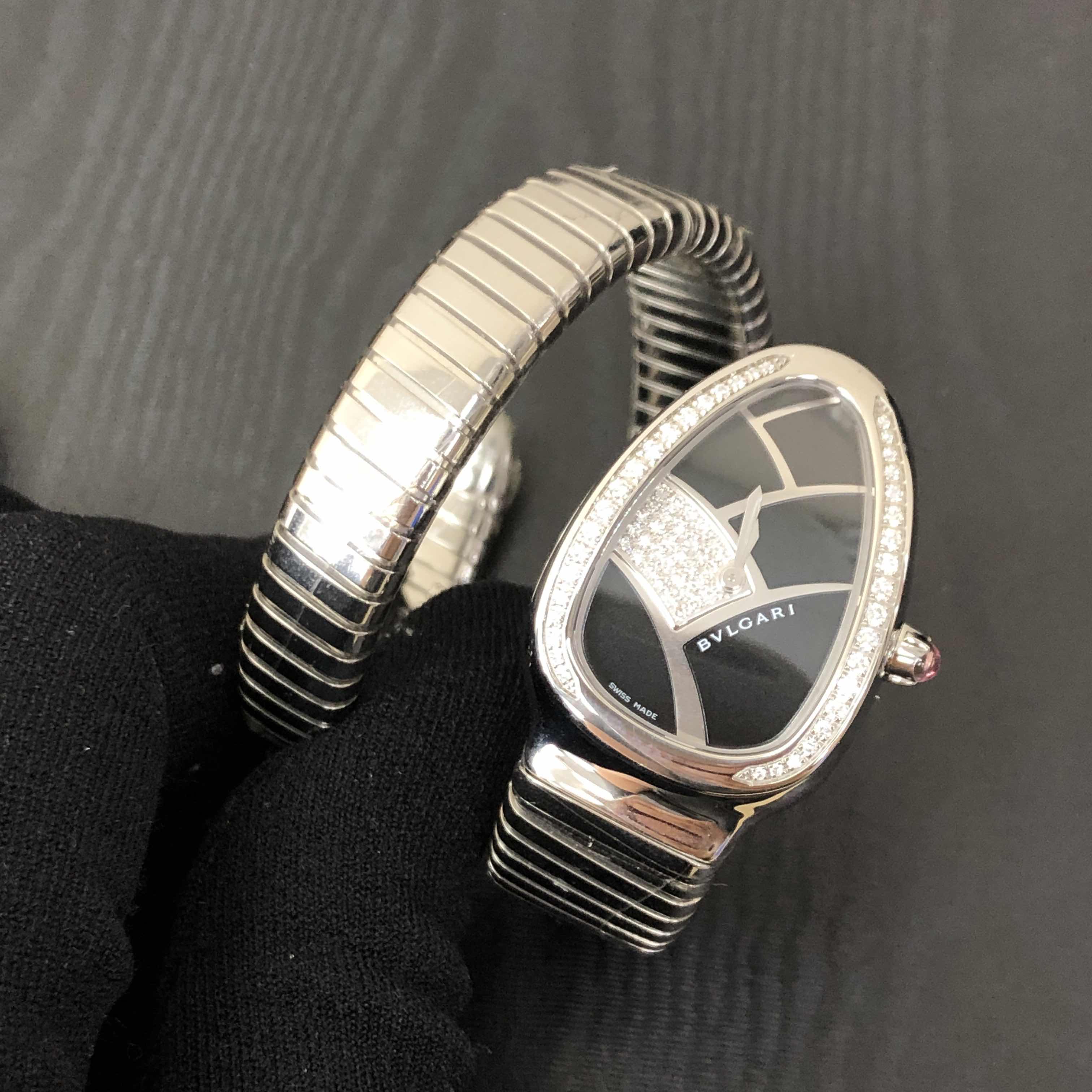 Bulgari SP35BD1SDS.1T SERPENTI Quartz Stainless Steel & Diamonds