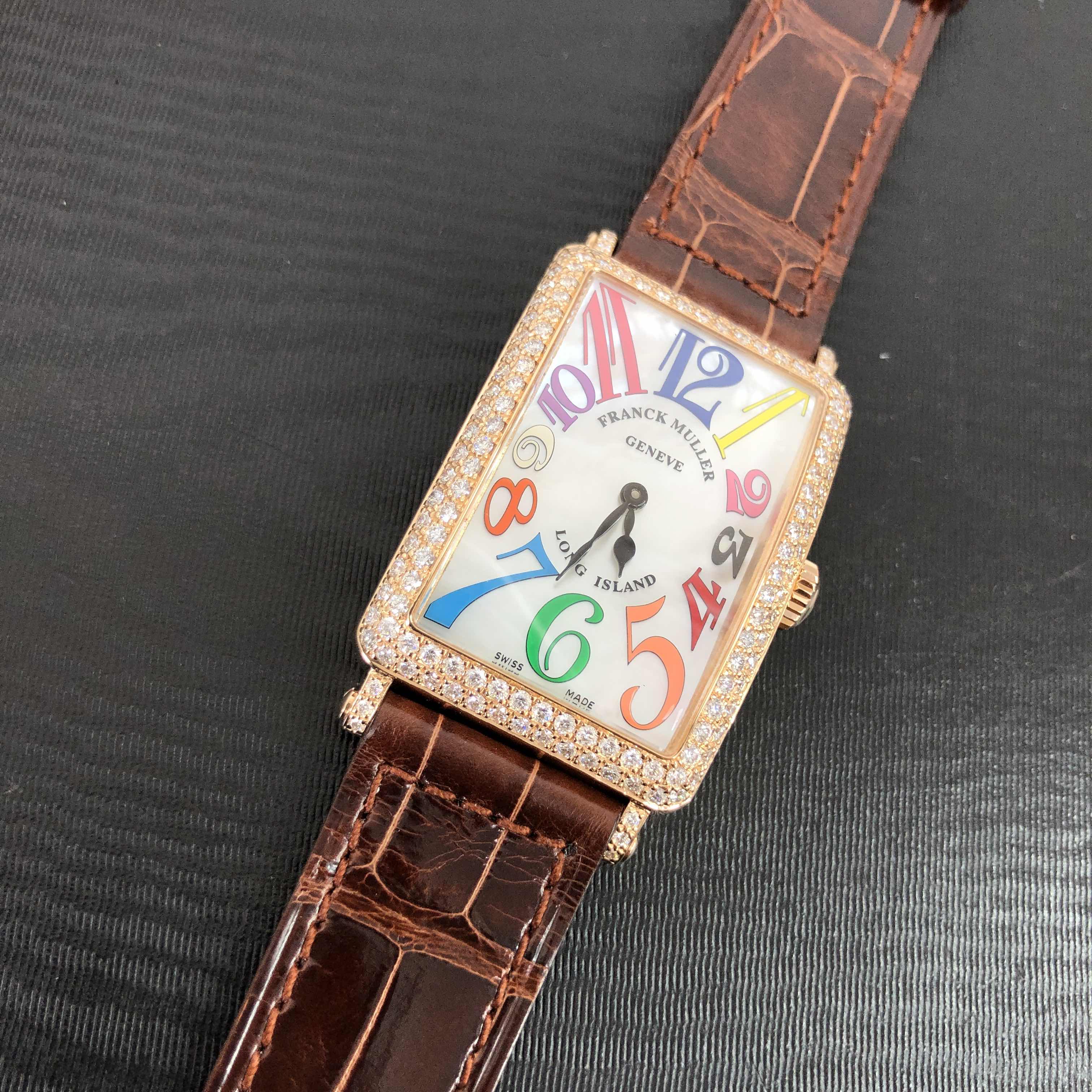 Franck Muller 952 QZ COL DRM MOP D (5N) LONG ISLAND Quartz 18kt Rose Gold & Diamonds