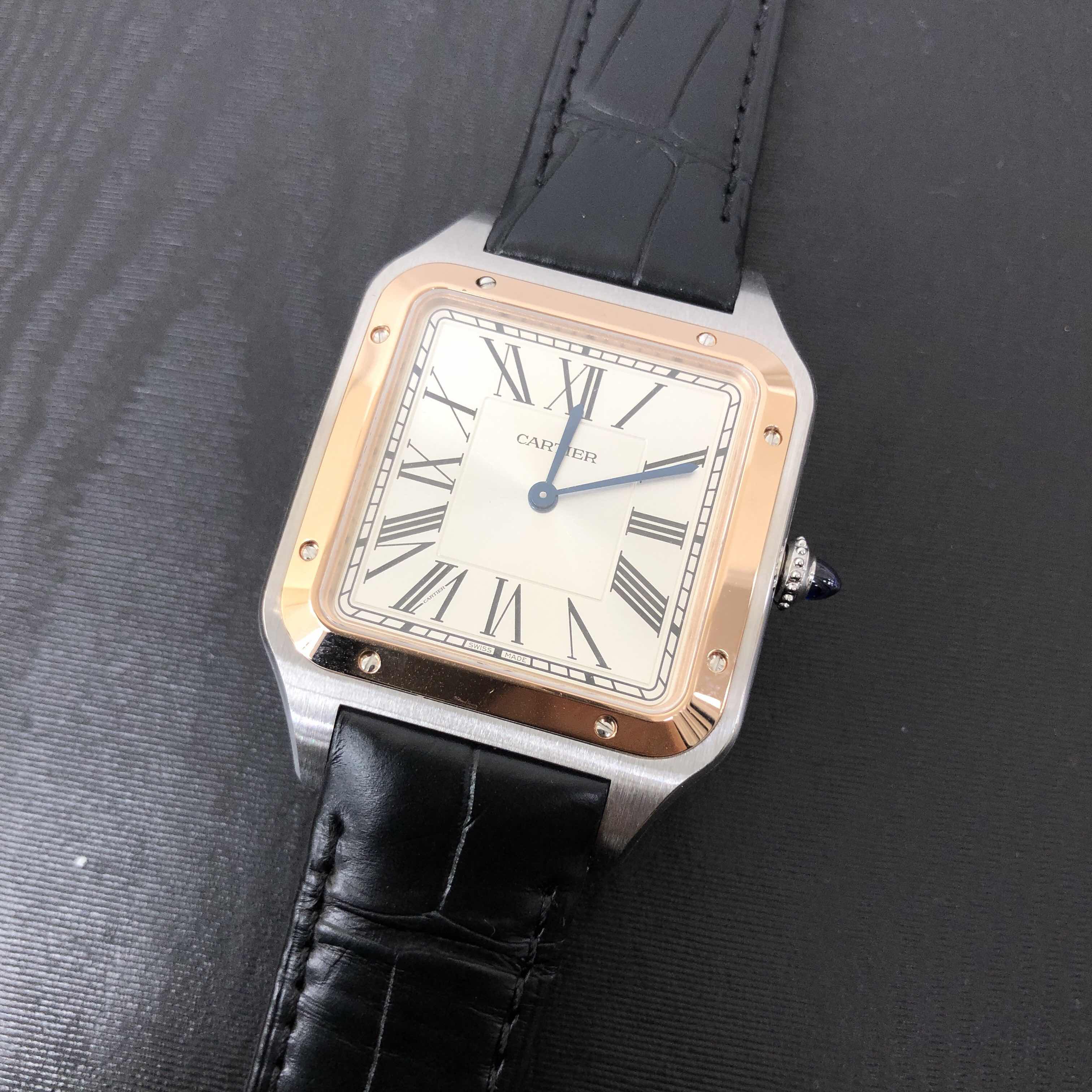 Cartier W2SA0017 SANTOS Manual Wind 18kt Rose Gold