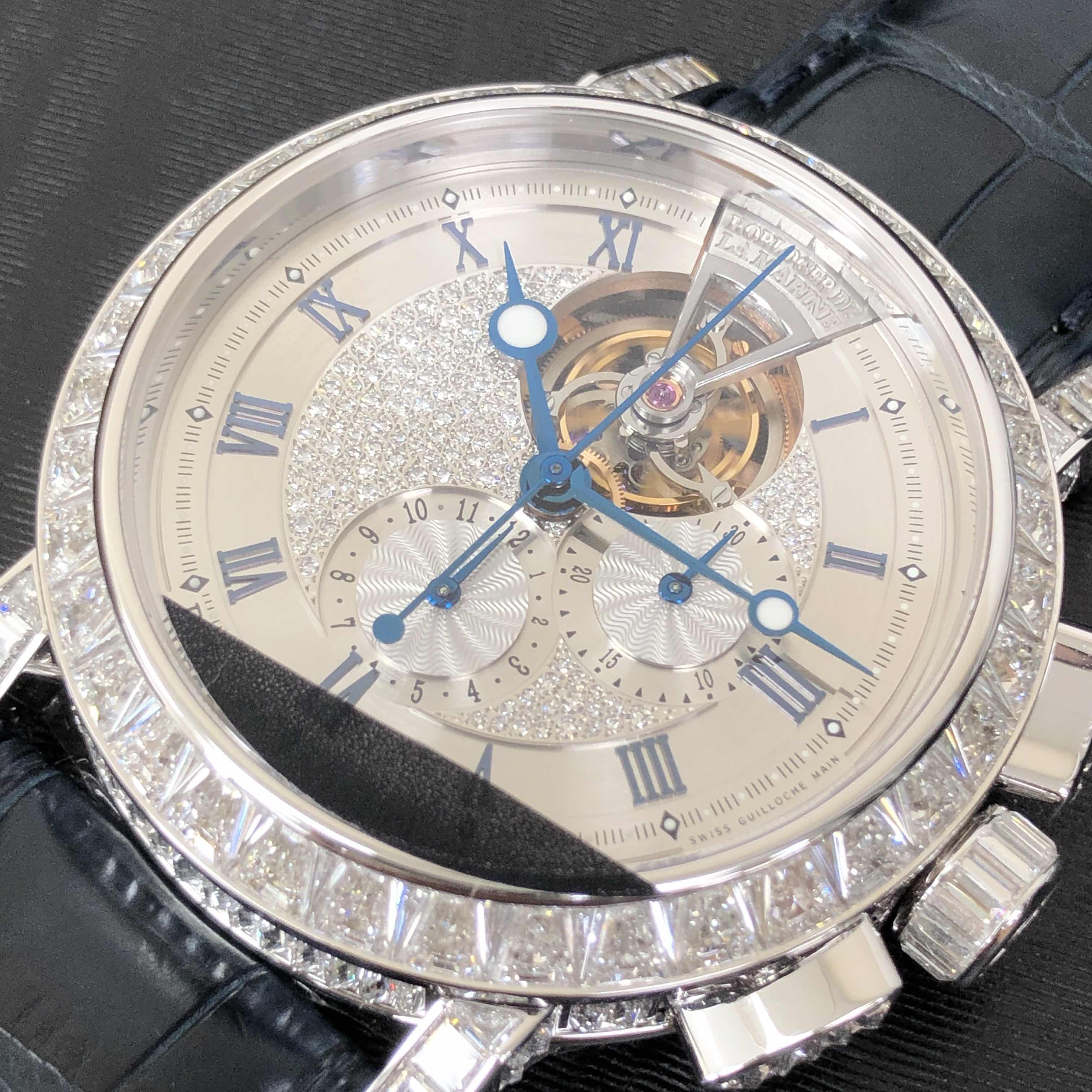 Breguet 5839BB/6D/9ZU/DD0D MARINE Manual Wind 18kt White Gold & Diamond