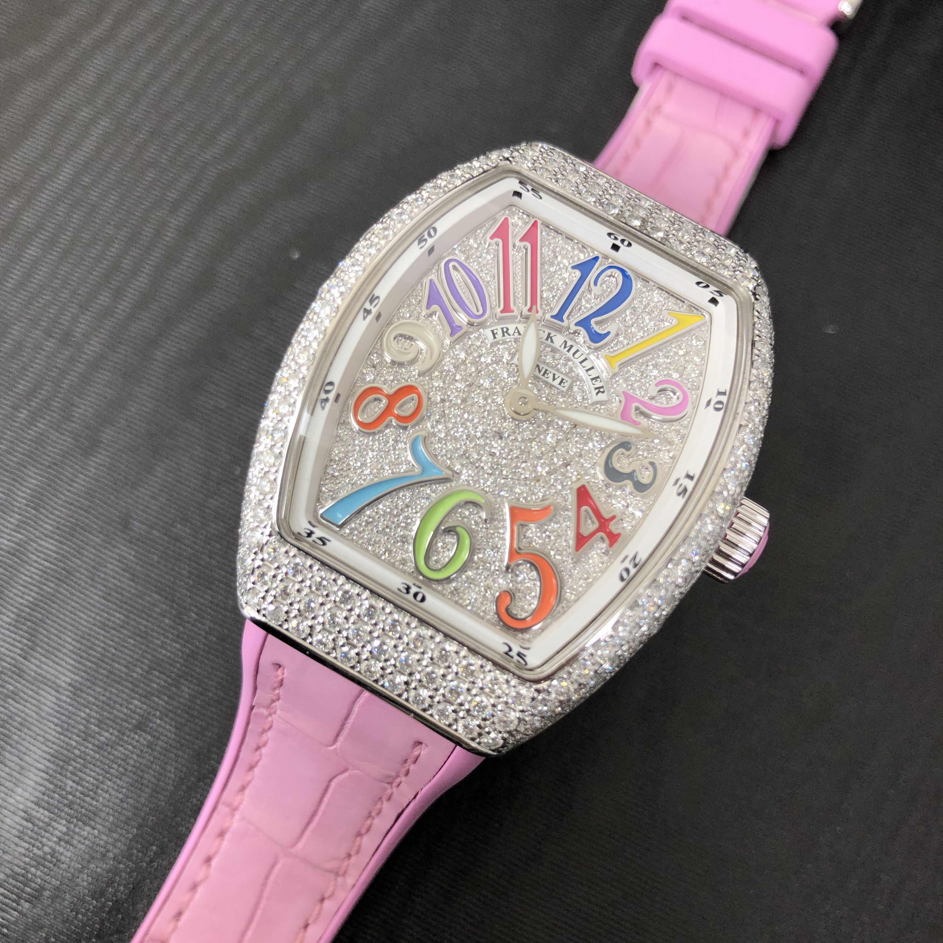 Franck Muller V 32 QZ D CD COL DRM (AC.RS) VANGUARD Quartz Stainless Steel & Diamonds