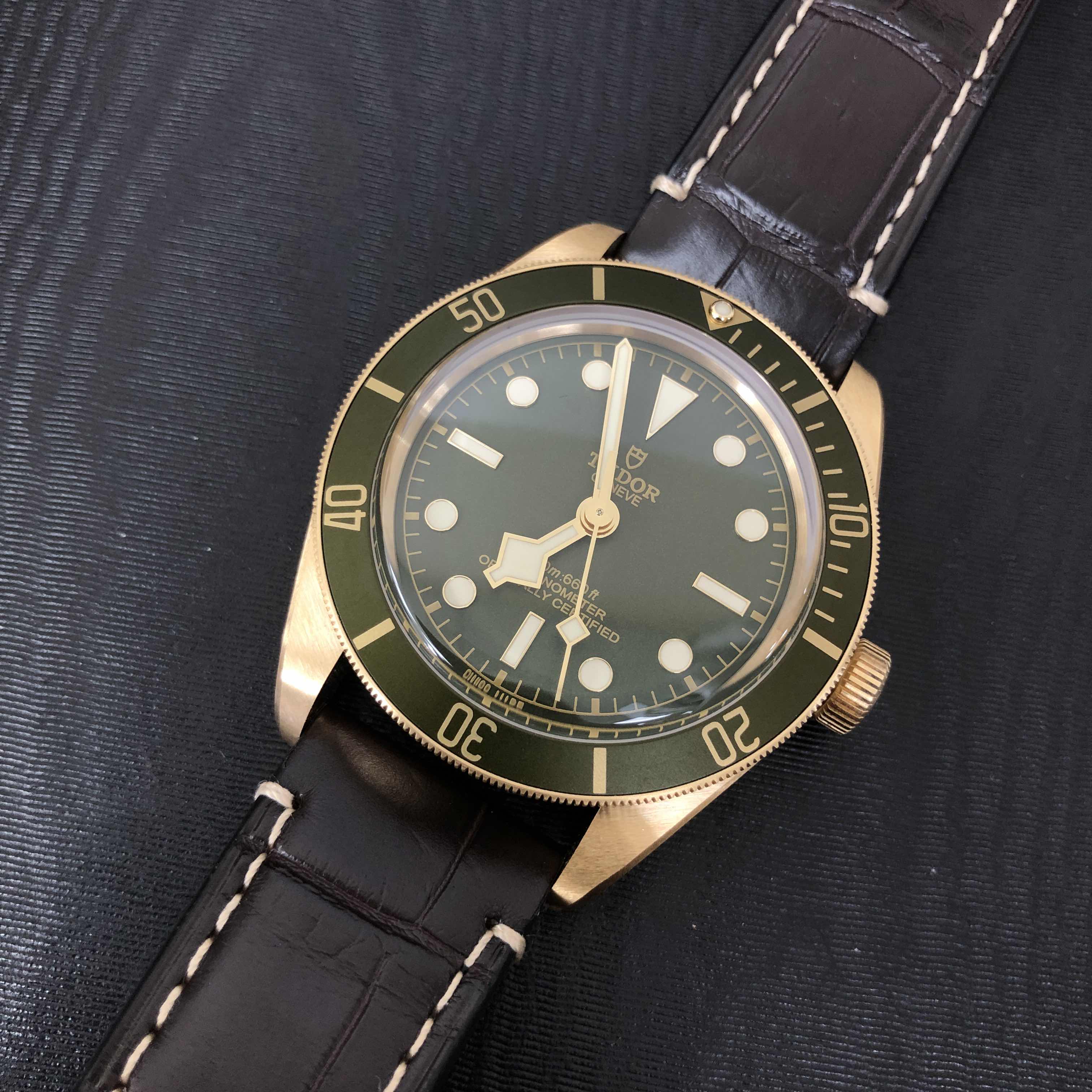 Tudor 79018V LEATHER STRAP BLACK BAY 1958 Automatic 18kt Yellow Gold