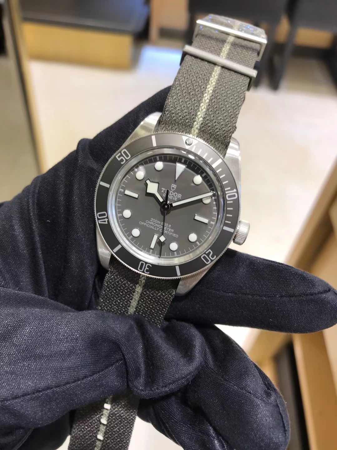 Tudor 79010SG CANVAS STRAP BLACK BAY 1958 Automatic 925 Silver