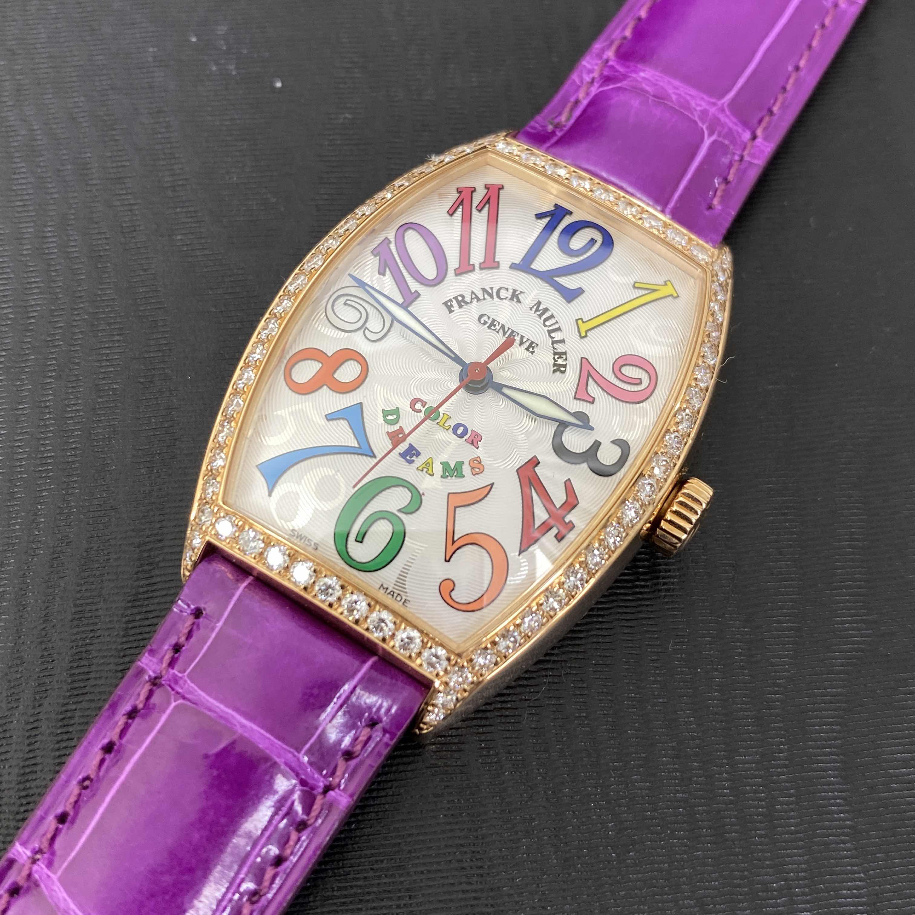 Franck Muller 5851 M SC COL DRM D 1R (5N)-PUR CINTREE CURVEX Automatic 18kt Rose Gold & Diamonds