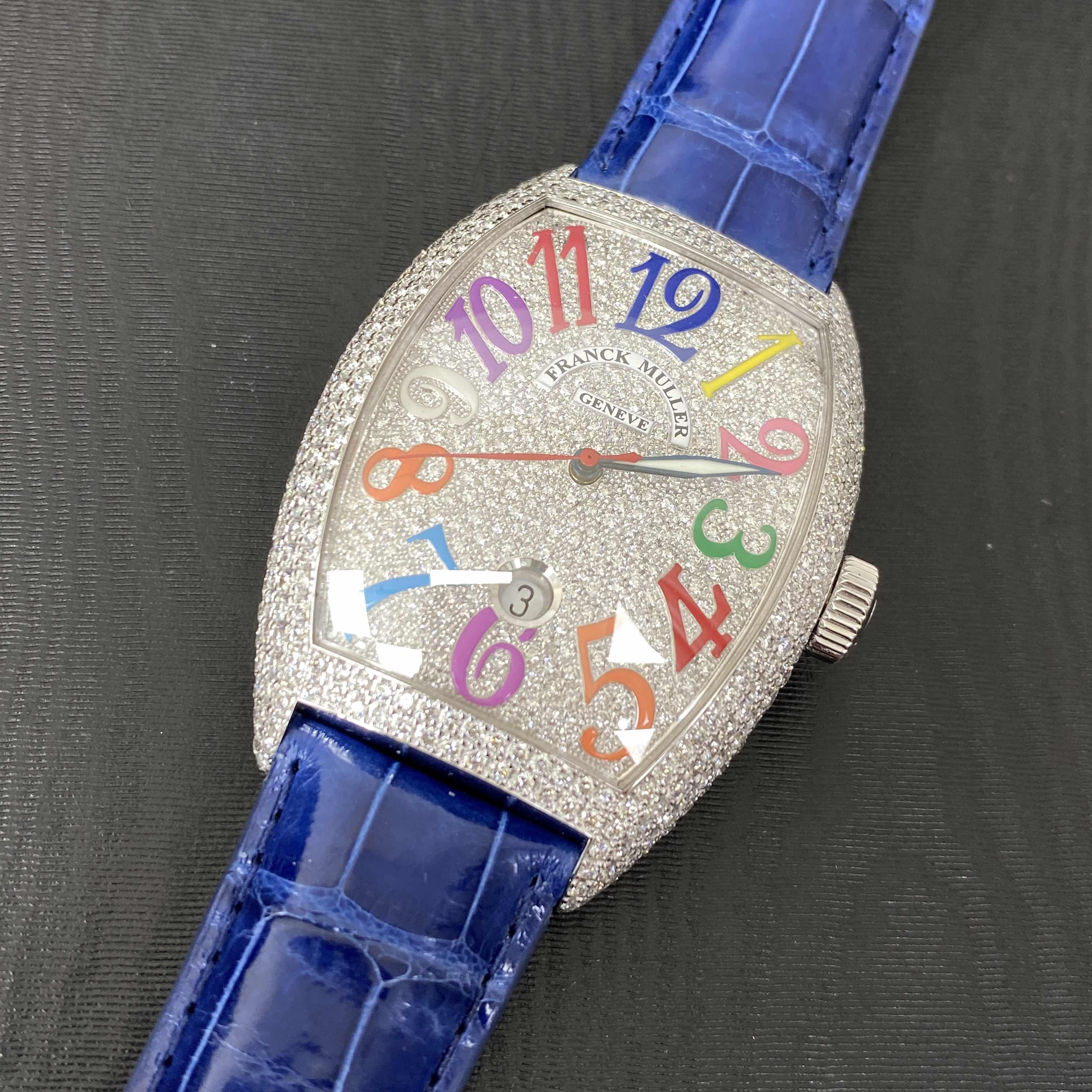 Franck Muller 8880 SC DT D6 CD COL DRM(OG)-BL COLOR DREAMS Automatic 18kt White Gold & Diamond