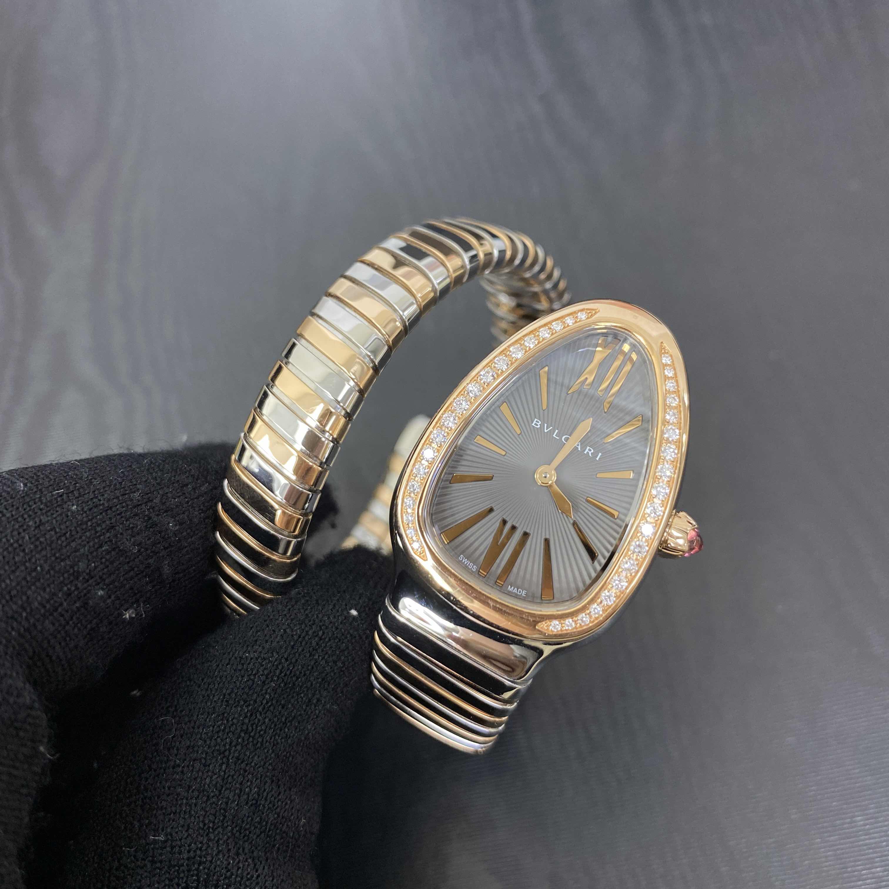 Bulgari 102681 SERPENTI TUBOGAS Quartz 18kt Rose Magic & Diamond