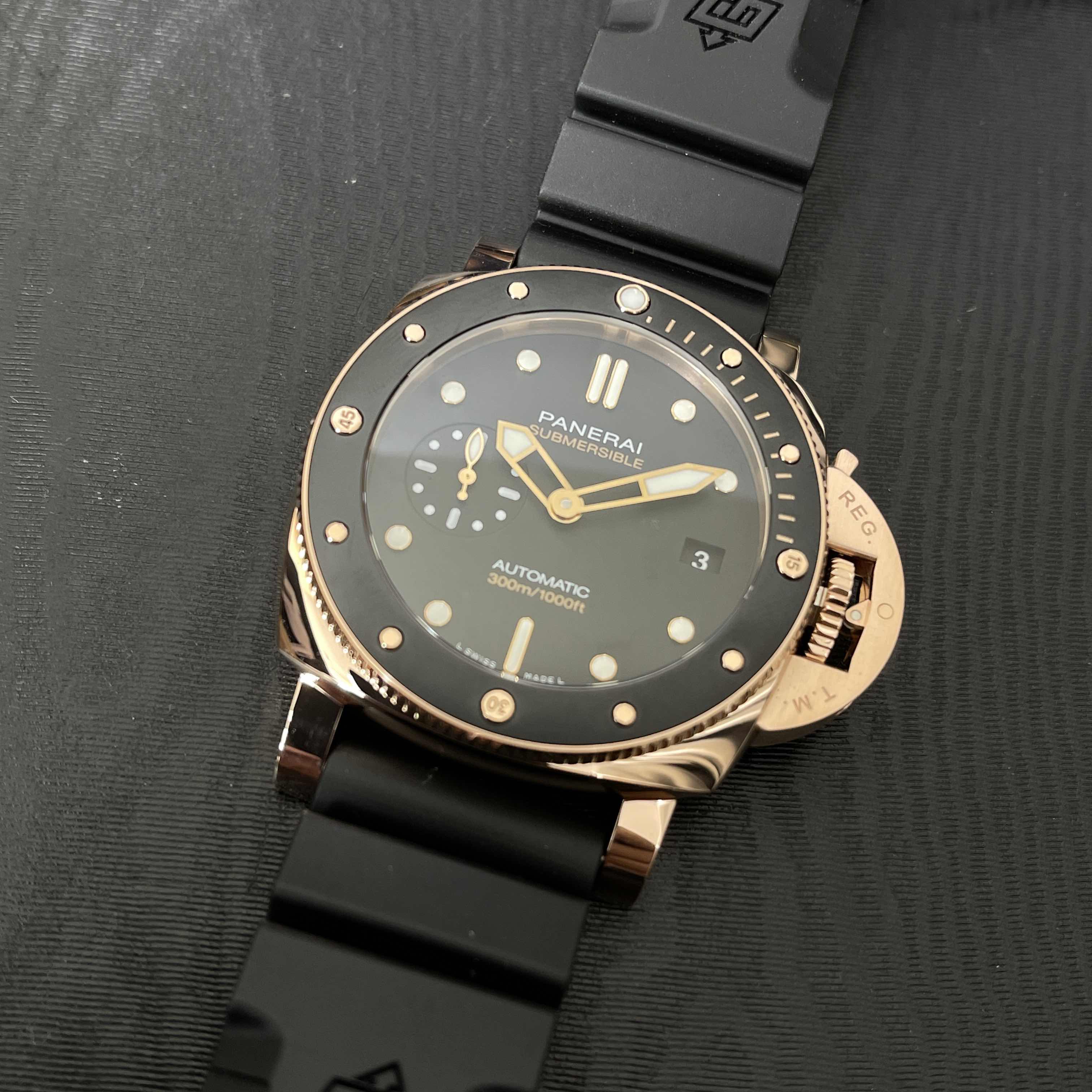 Panerai PAM01164 DIVERS Automatic 18kt Rose Gold & Ceramic