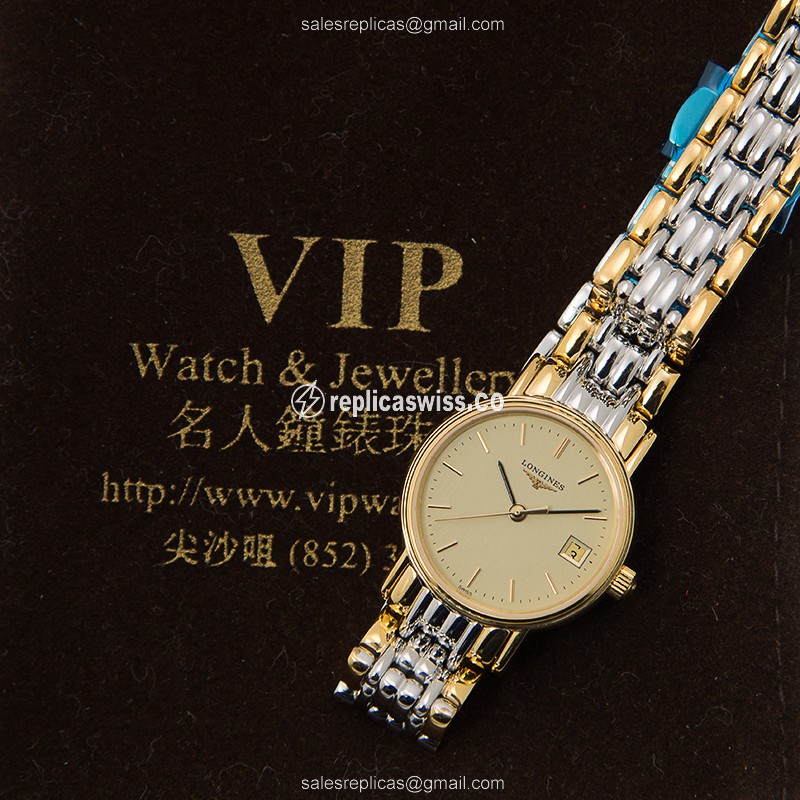 Longines L4.220.2.32.7 PRESENCE Quartz Gold-Plated & Stainless Steel