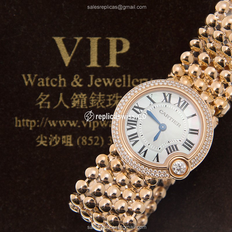 Cartier WE902071 BALLON BLEU Quartz 18kt Rose Gold & Diamonds