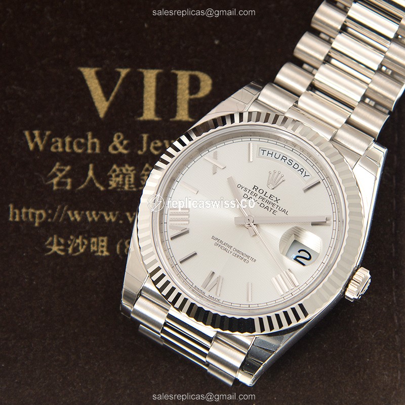 Rolex 228239SVRN DAY-DATE Automatic 18kt White Gold