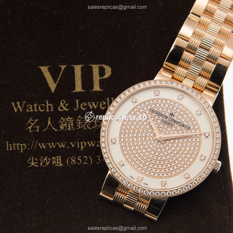Vacheron Constantin 81576/V01R-9695 TRADITIONNELLE Manual Wind 18kt Rose Gold & Diamonds