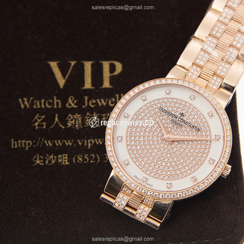 Vacheron Constantin 81576/V03R-9695 TRADITIONNELLE Manual Wind 18kt Rose Gold & Diamonds