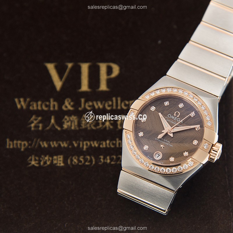 Omega 123.25.27.20.63.001 CONSTELLATION Automatic 18kt Rose Magic & Diamond