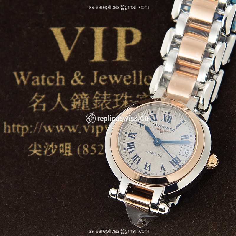 Longines L8.111.5.78.6 PRIMA LUNA Automatic 18kt Rose Gold & Steel