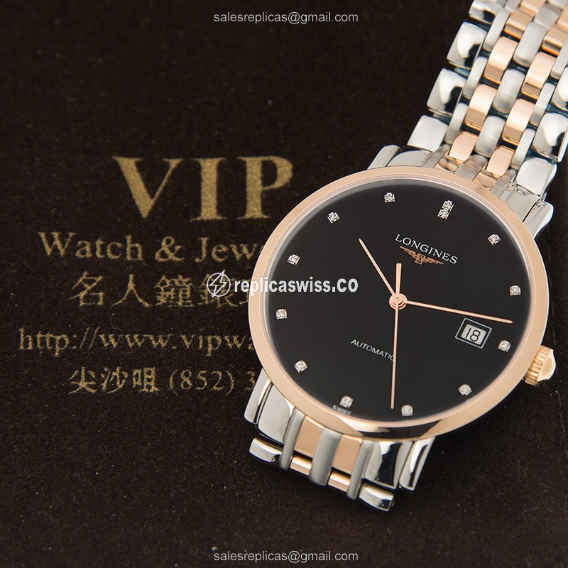 Longines L4.810.5.57.7 ELEGANT Automatic 18kt Rose Gold & Steel