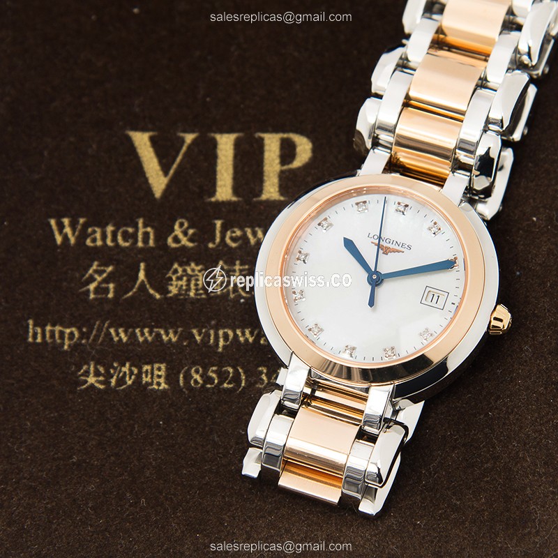 Longines L8.112.5.87.6 PRIMA LUNA Quartz 18kt Rose Gold & Steel