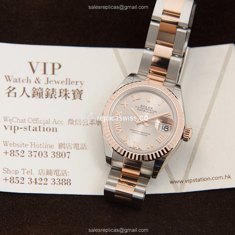 Rolex 279171SUNDUSTRN_O LADY DATEJUST Automatic 18kt Rose Gold & Steel