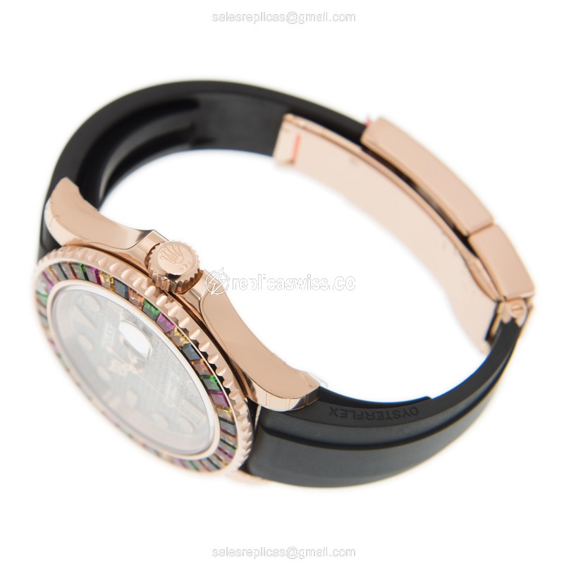 Rolex 116695SATS-0001 YACHT MASTER Automatic 18kt Rose Gold & Sapphire