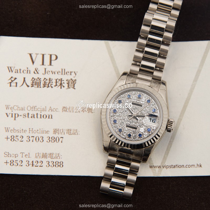 Rolex 179179 DIAPAVED 12BLDIA LADY DATEJUST Automatic 18kt White Gold