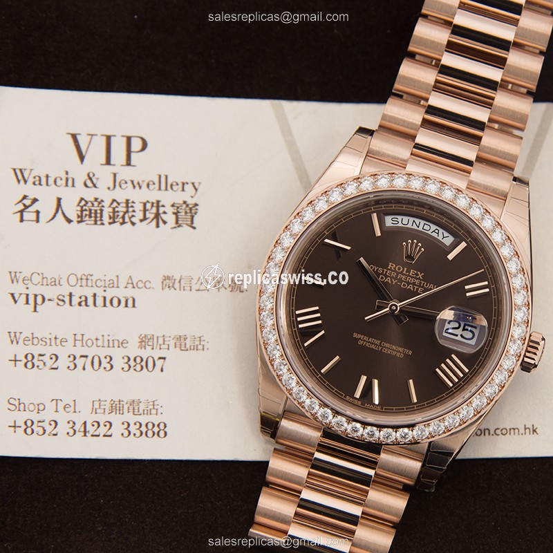 Rolex 228345RBR-0009 DAY-DATE Automatic 18kt Rose Gold & Diamonds