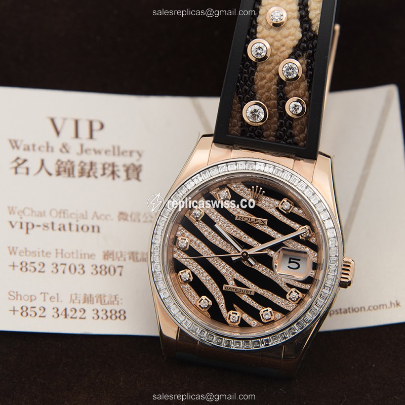 Rolex 116185BBR DATEJUST Automatic 18kt Rose Gold & Diamonds