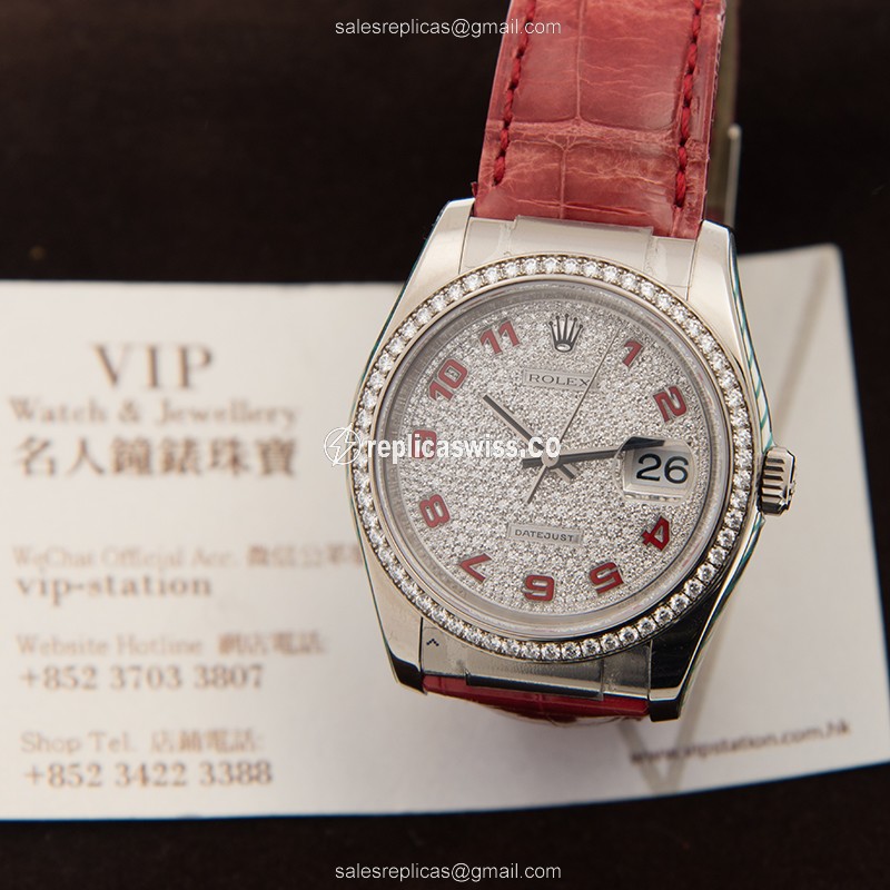 Rolex 116189 RDENAMELPAVEDAR LADY DATEJUST Automatic 18kt White Gold & Diamond