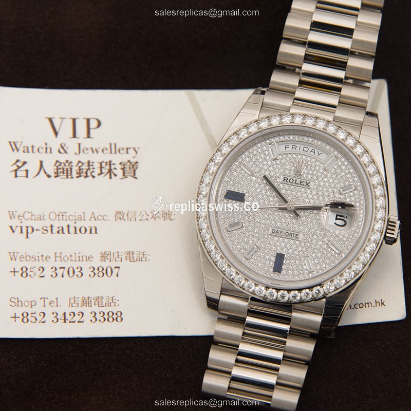 Rolex 228349RBR-0036 DAY-DATE Automatic 18kt White Gold & Diamond